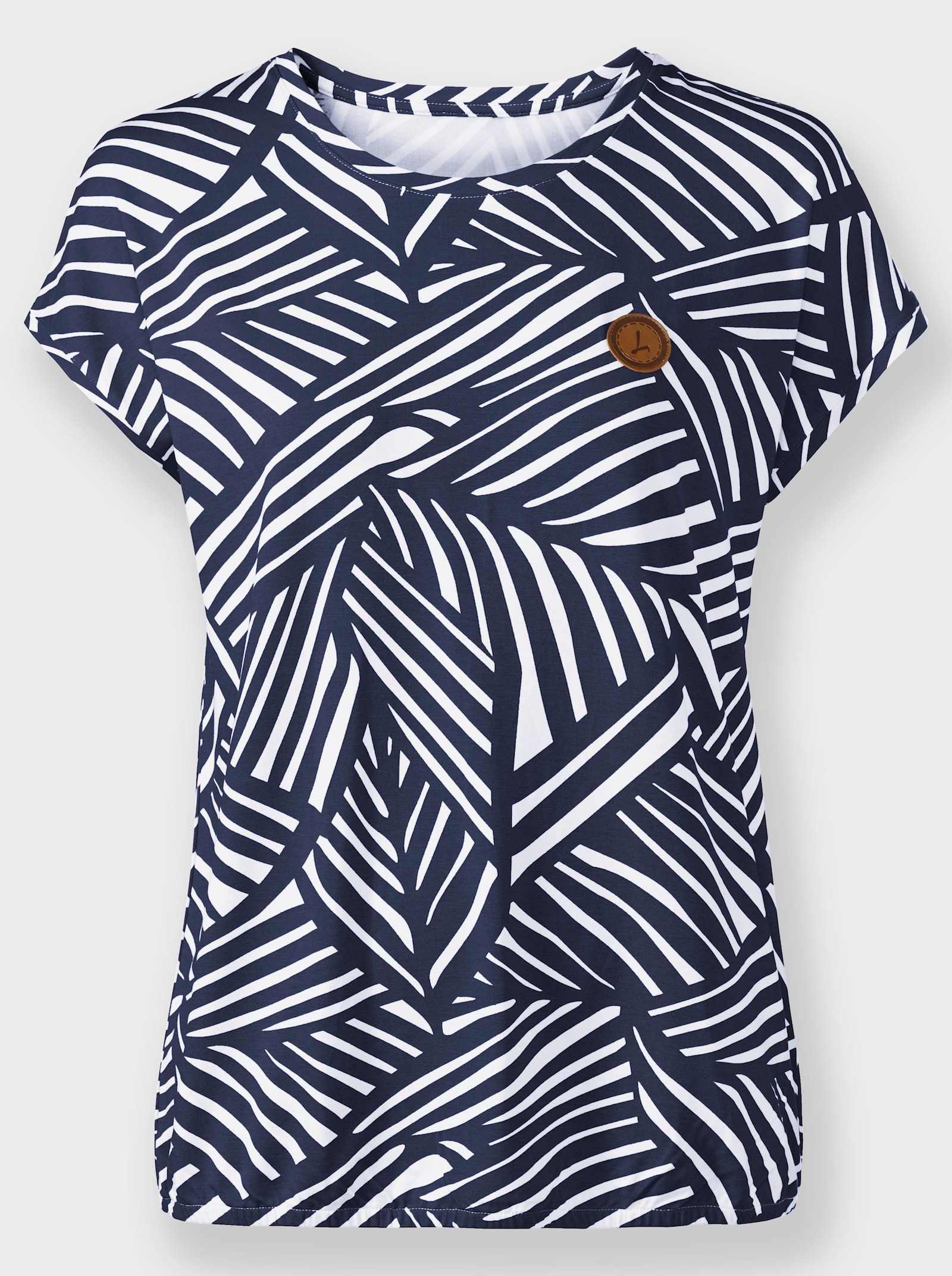 Shirt im zweifarbigen Dessin, pflegeleicht - marine-weiß-bedruckt