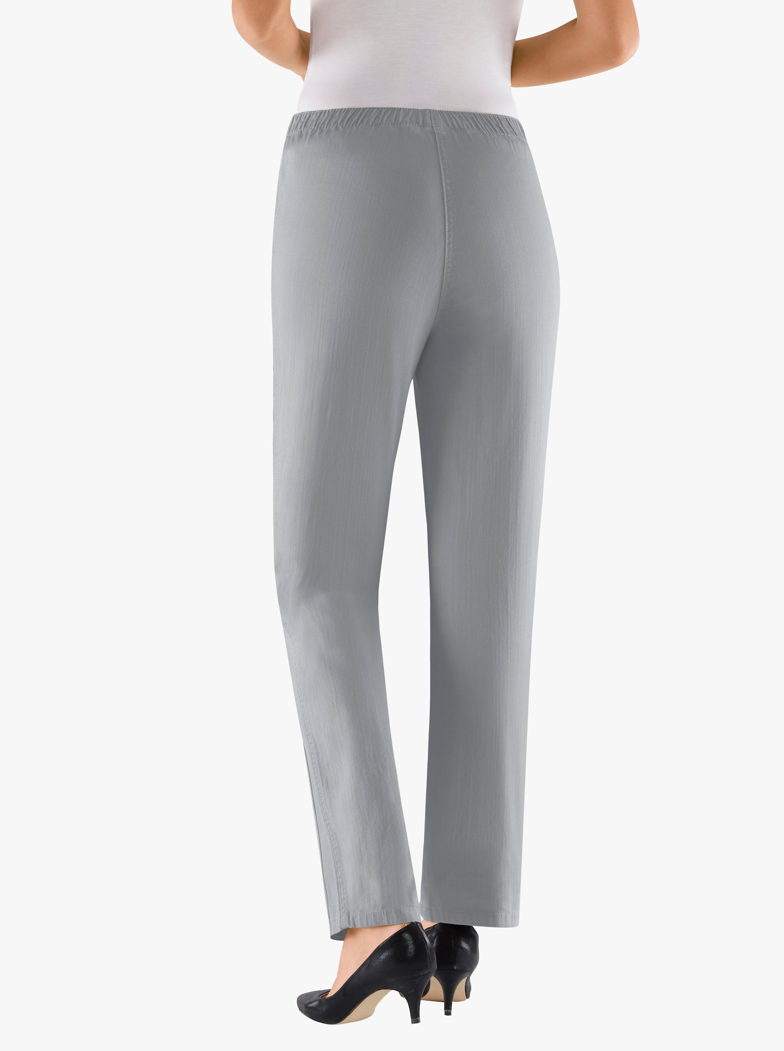 Schlupfjeans mit Rundum-Dehnbund - grau
