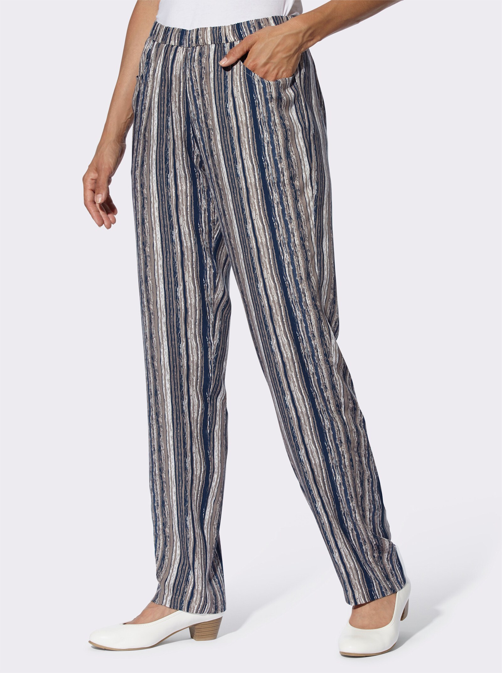 Schlupfhose im Doppelpack - taupe + taupe-bedruckt