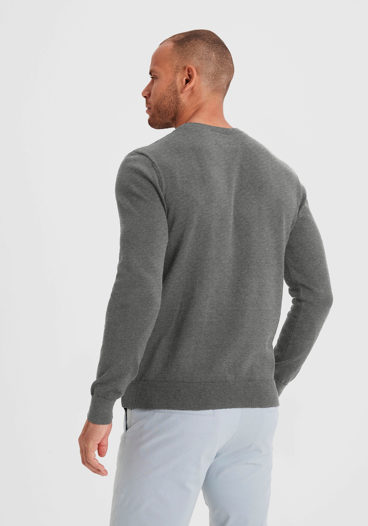 H.I.S Strickpullover - dunkelgrau-meliert