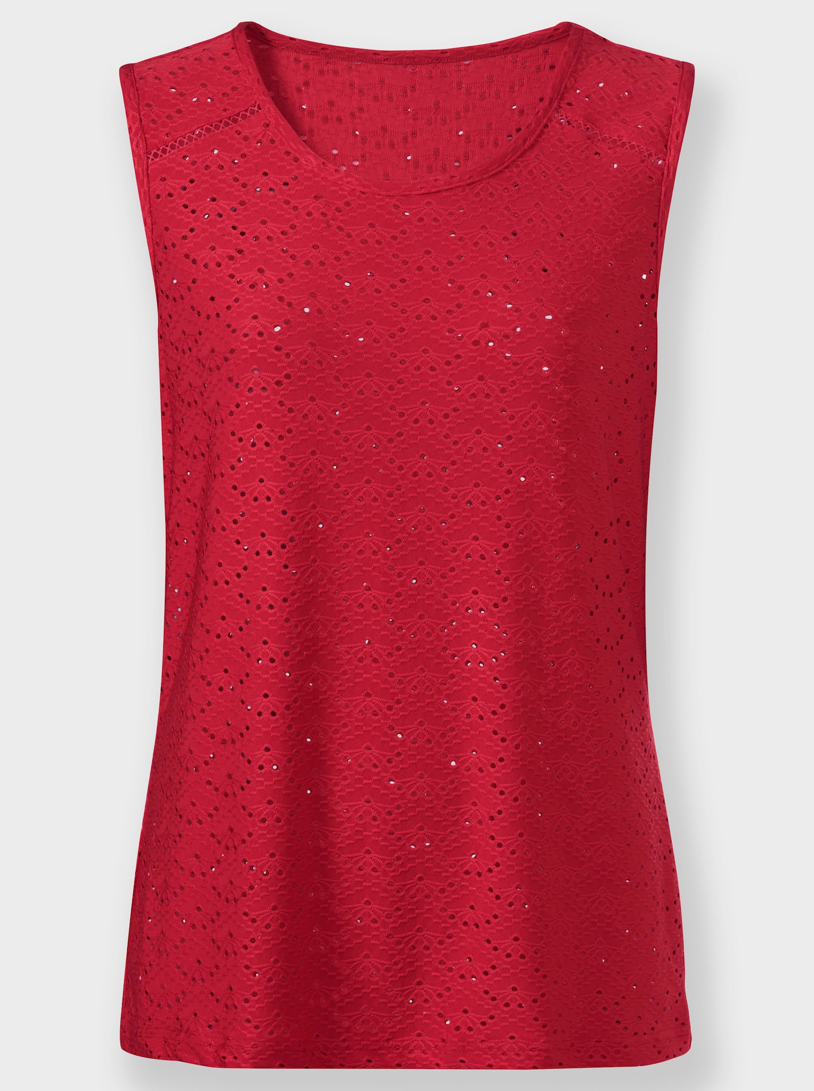 Shirttop mit Jacquard-Dessin - erdbeere