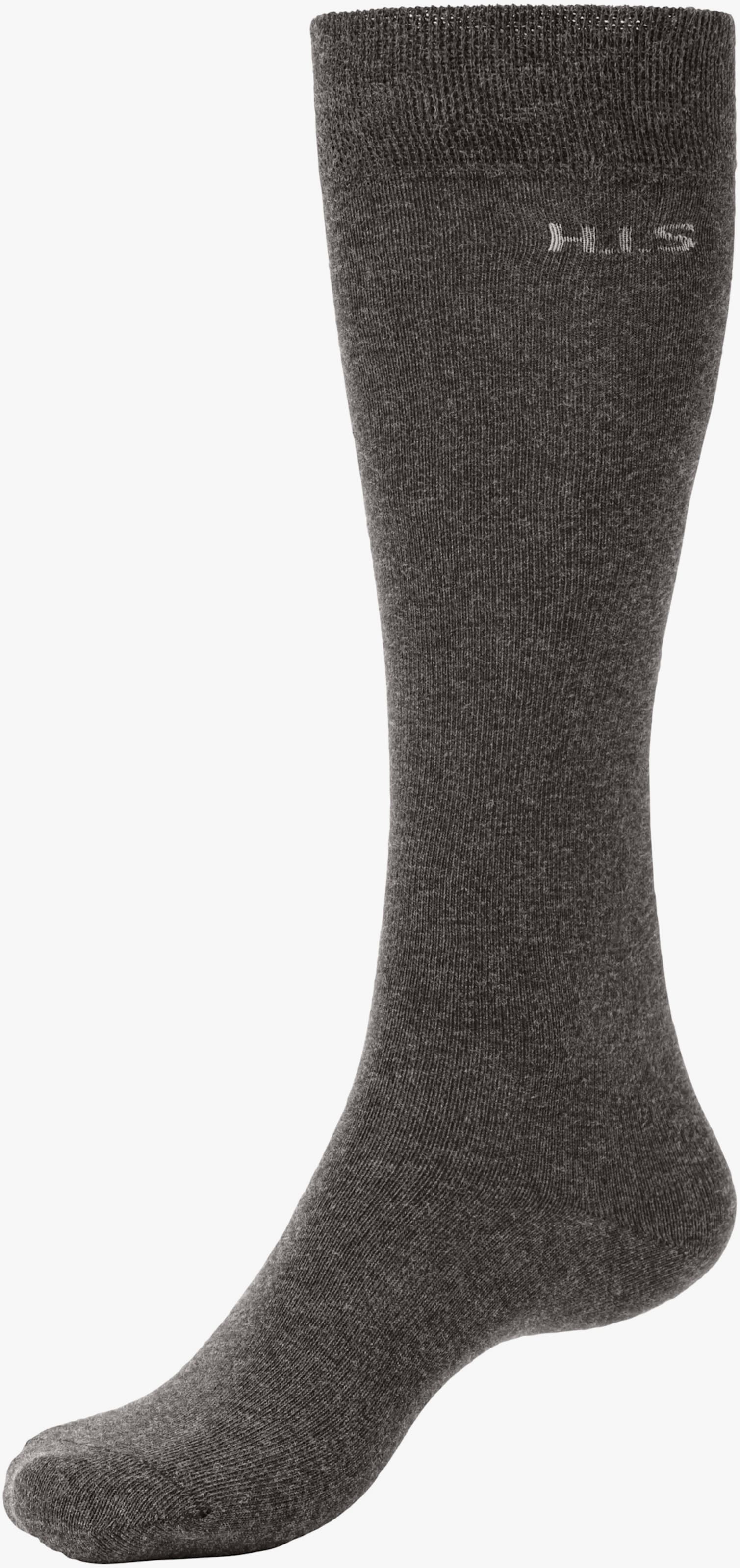 H.I.S Kniestrümpfe - 2x anthrazit meliert, 1x grau meliert