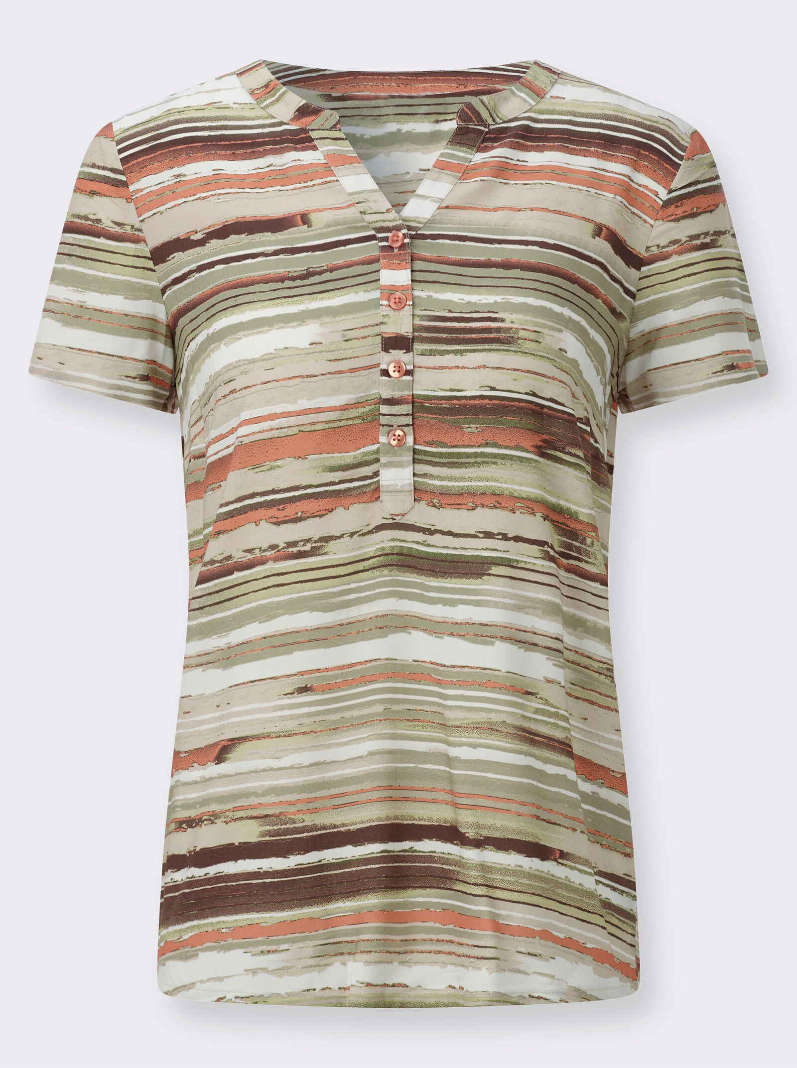Druckbluse aus reiner Viskose - schilf-sand-bedruckt