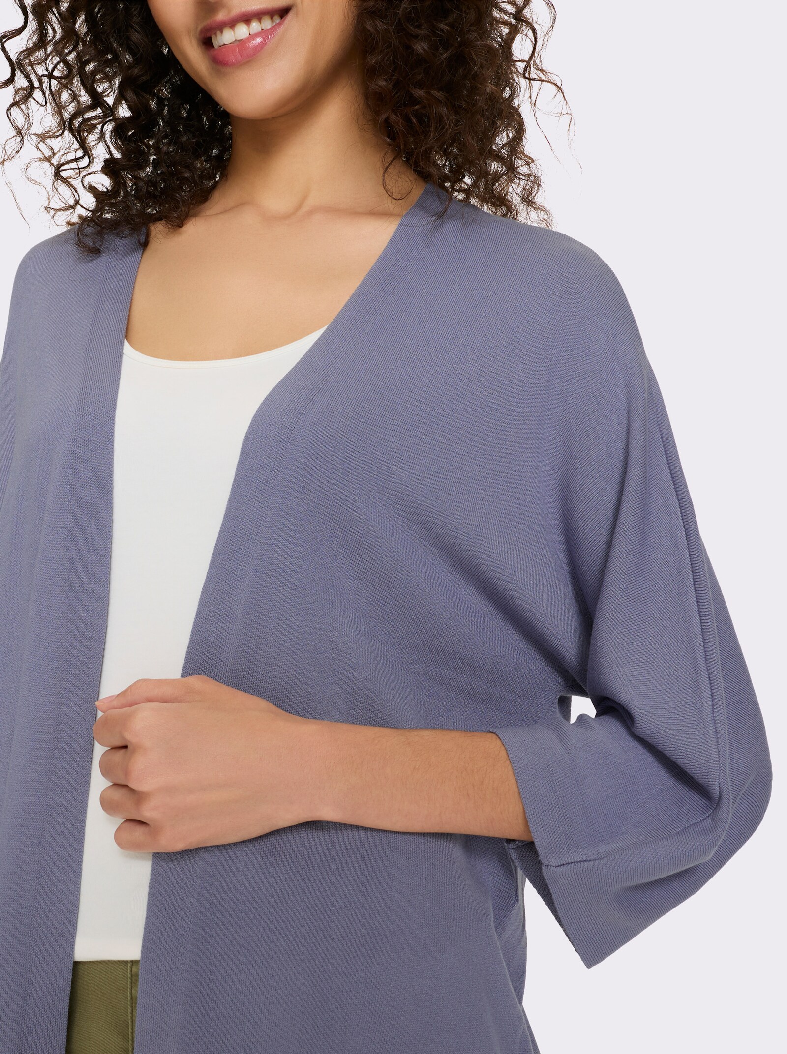 heine Strickjacke mit 3/4-Arm - taubenblau