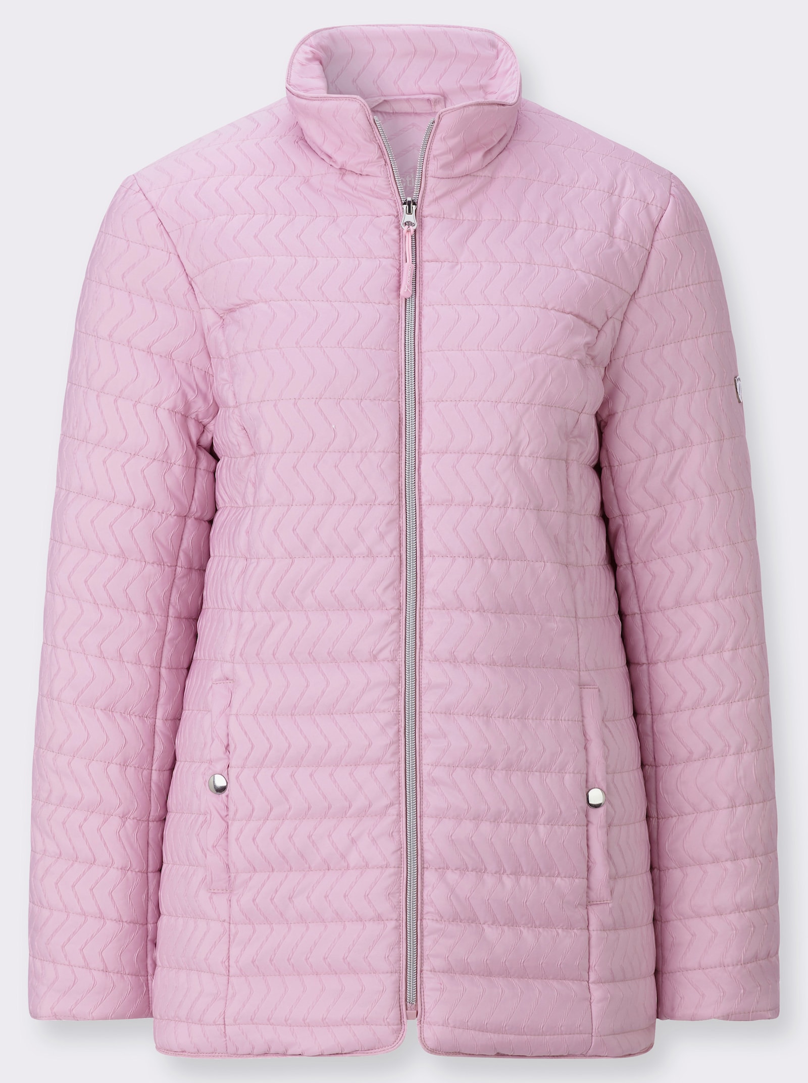 Steppjacke mit Reißverschluss-Taschen - rosé