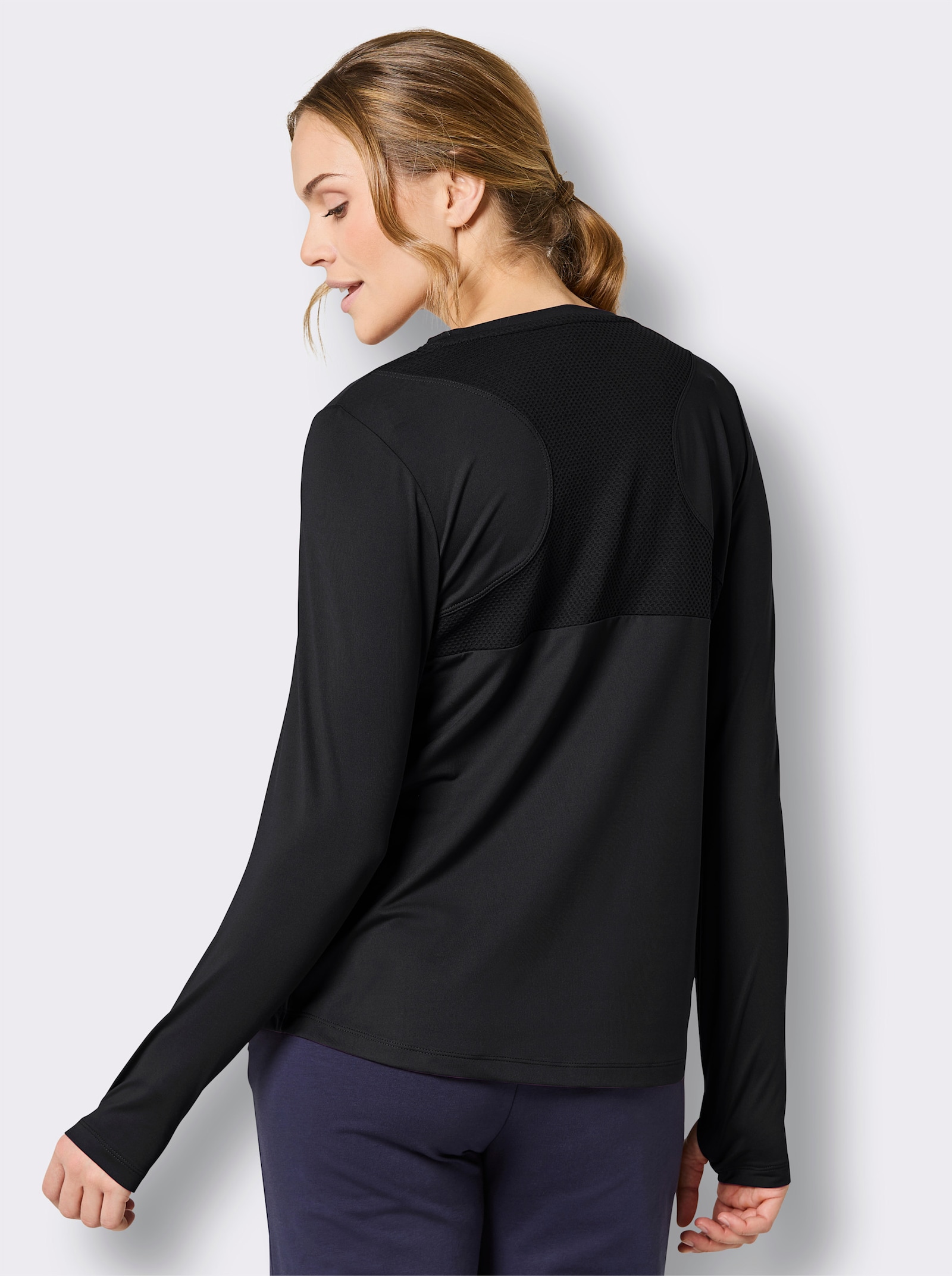 Catamaran Sports Funktionsshirt mit abgerundetem Saum - schwarz