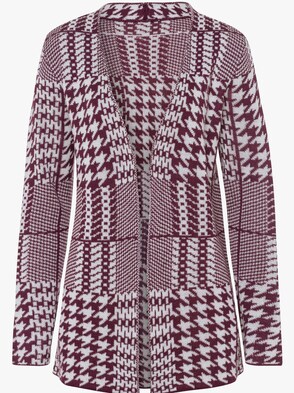 Strickjacke - bordeaux-gemustert