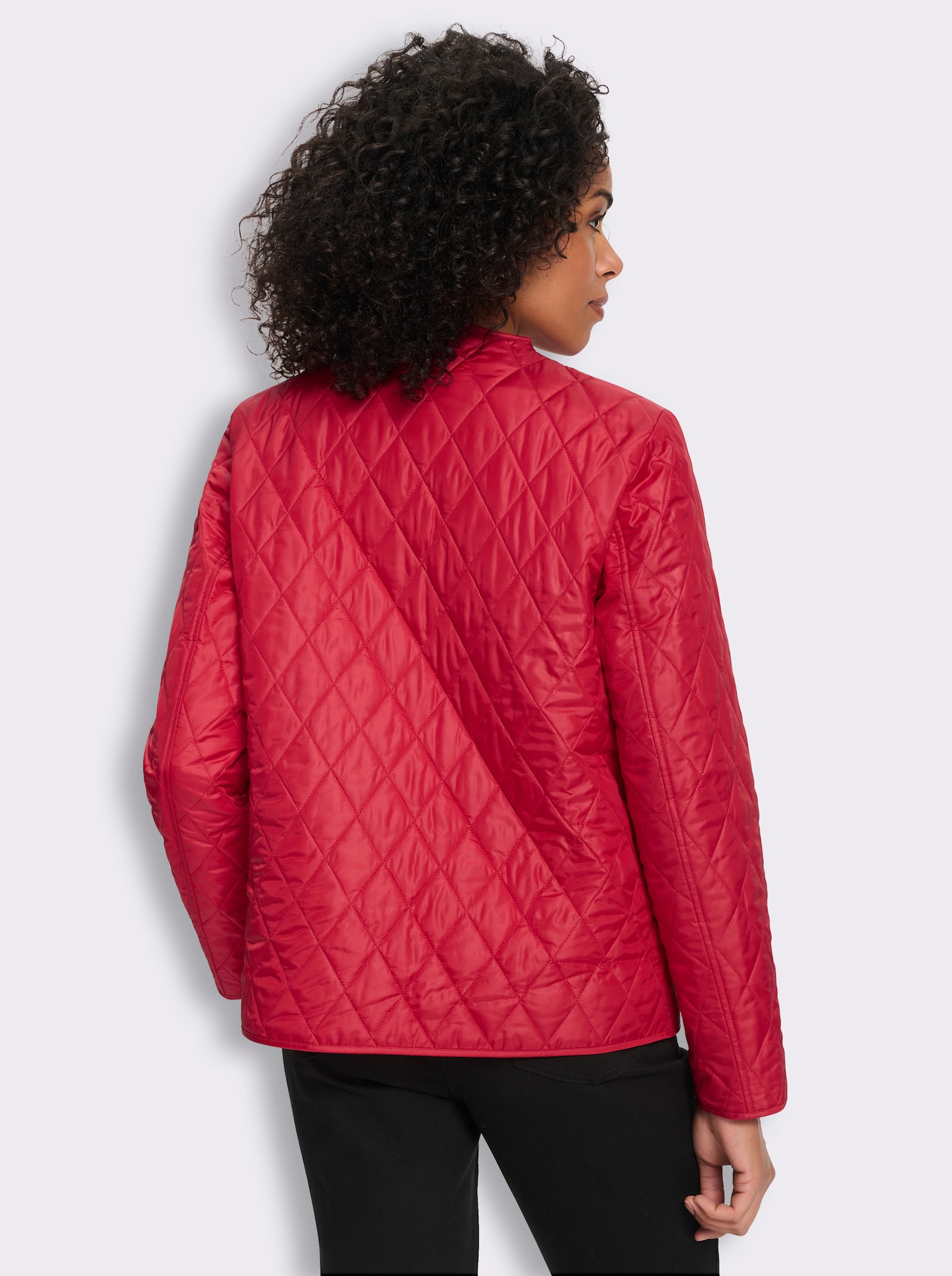 Steppjacke mit V-Ausschnitt - rot