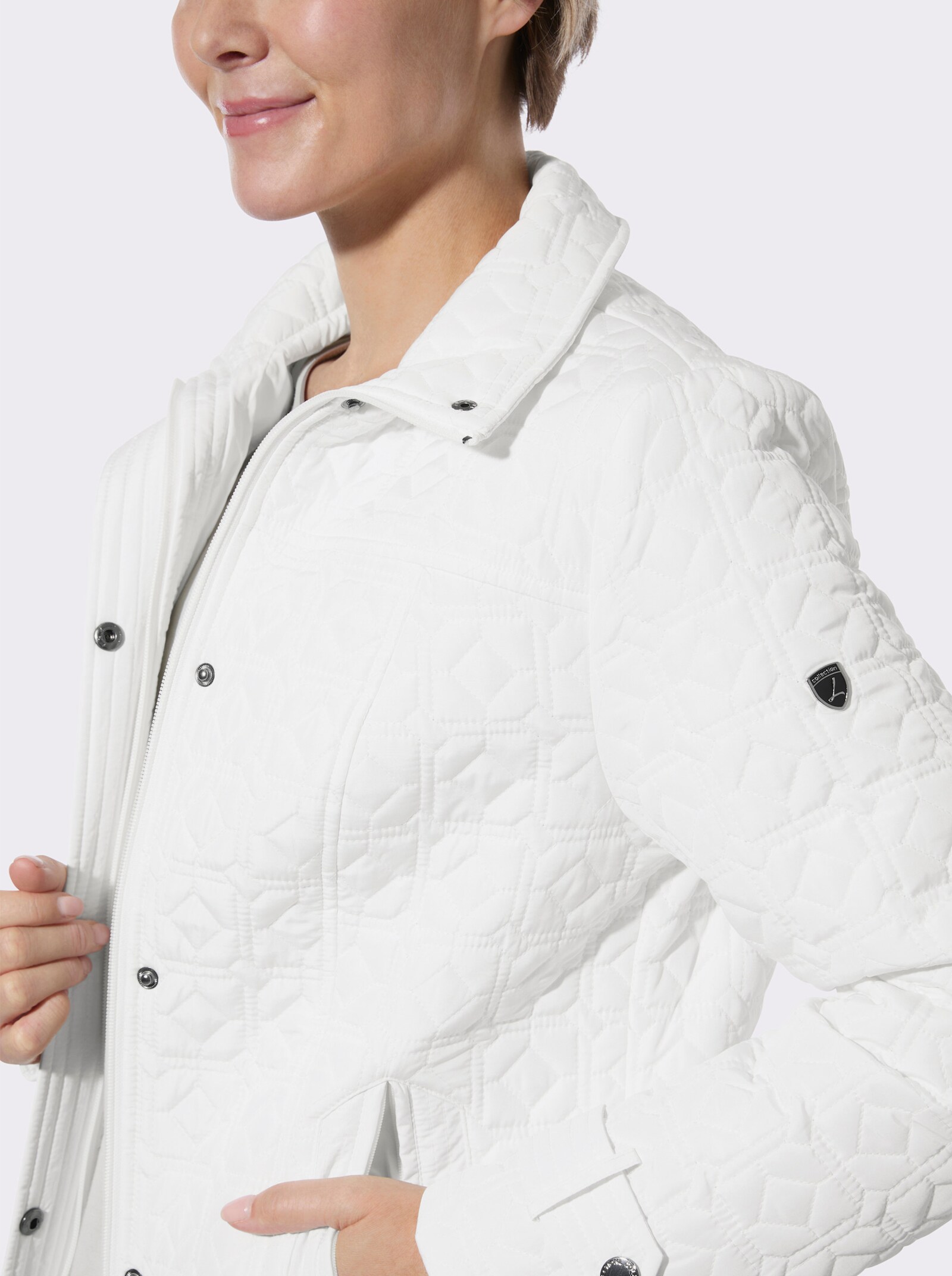 Steppjacke mit Zierriegeln - ecru