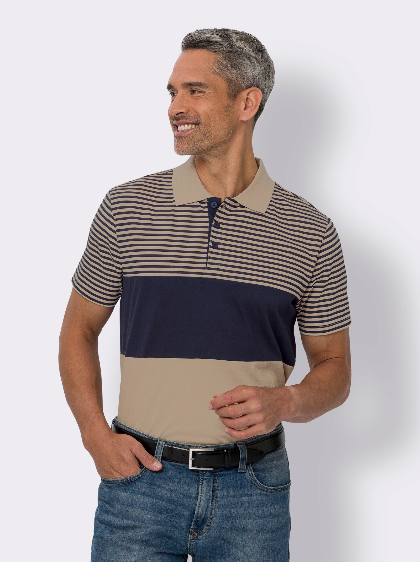 Poloshirt im Ringel-Dessin - sesam-marine