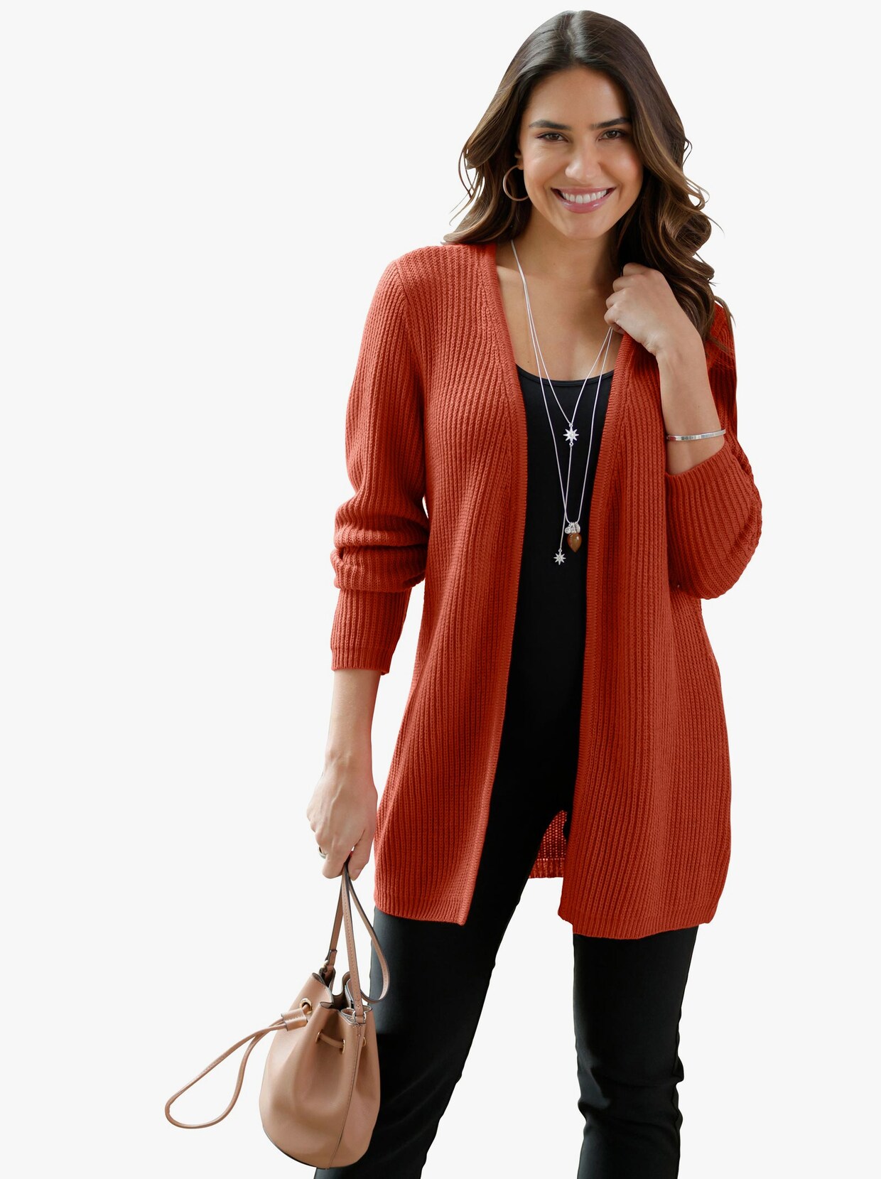 Strickjacke - rostrot