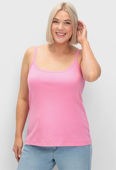 sheego Spaghettitop - blumiges pink