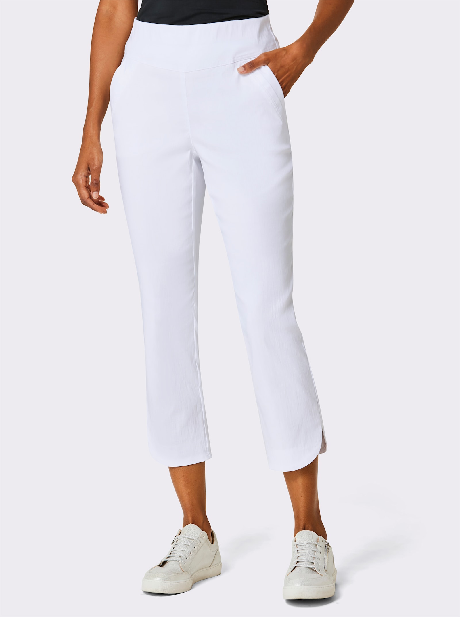 Stehmann Comfort line 7/8-Hose mit Schlitzen, abgerundet - weiß