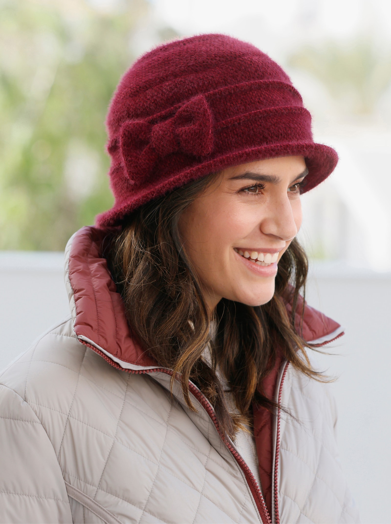 Ballonmütze mit wärmendem Futter - rot