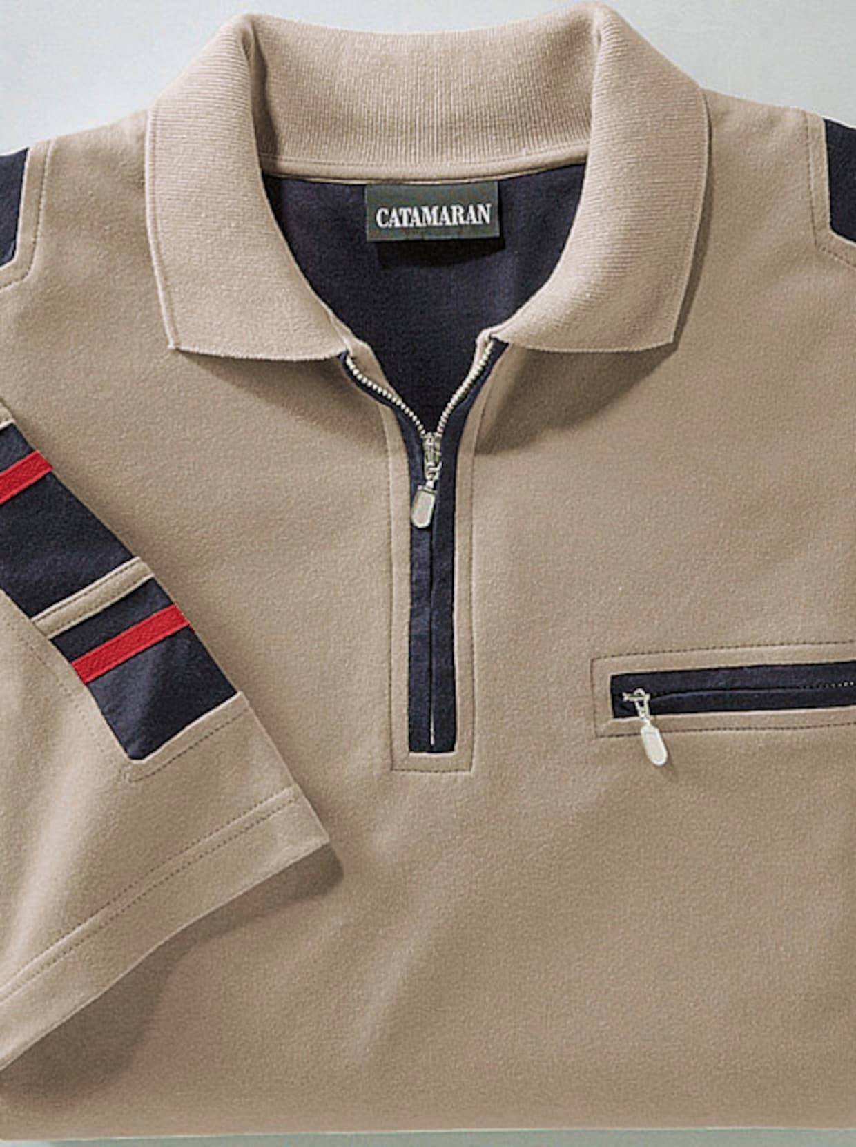 Catamaran Kurzarm-Poloshirt - beige