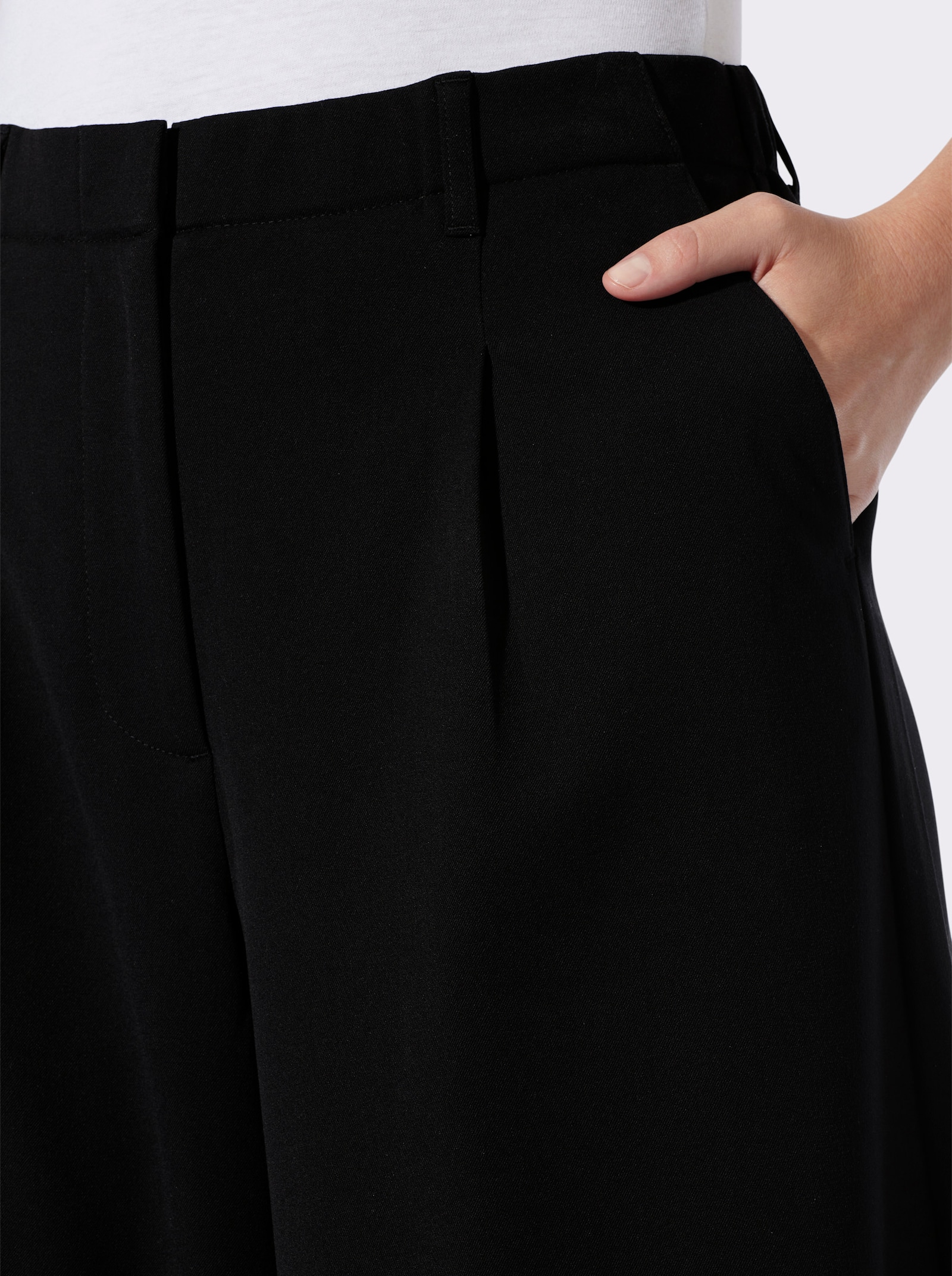 heine Broekrok met bandplooien - zwart