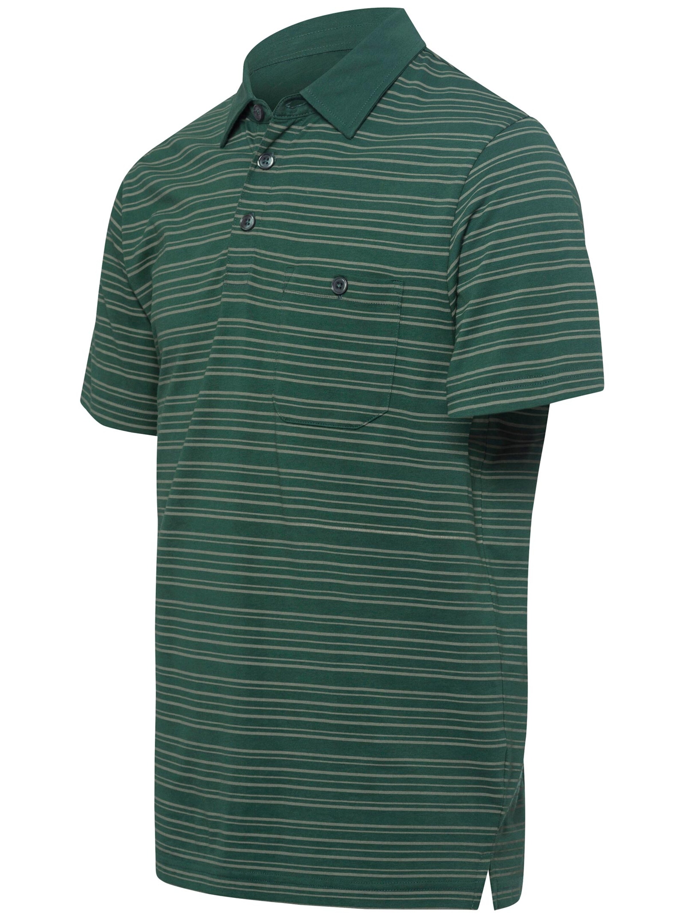 Poloshirt - moos-gestreift