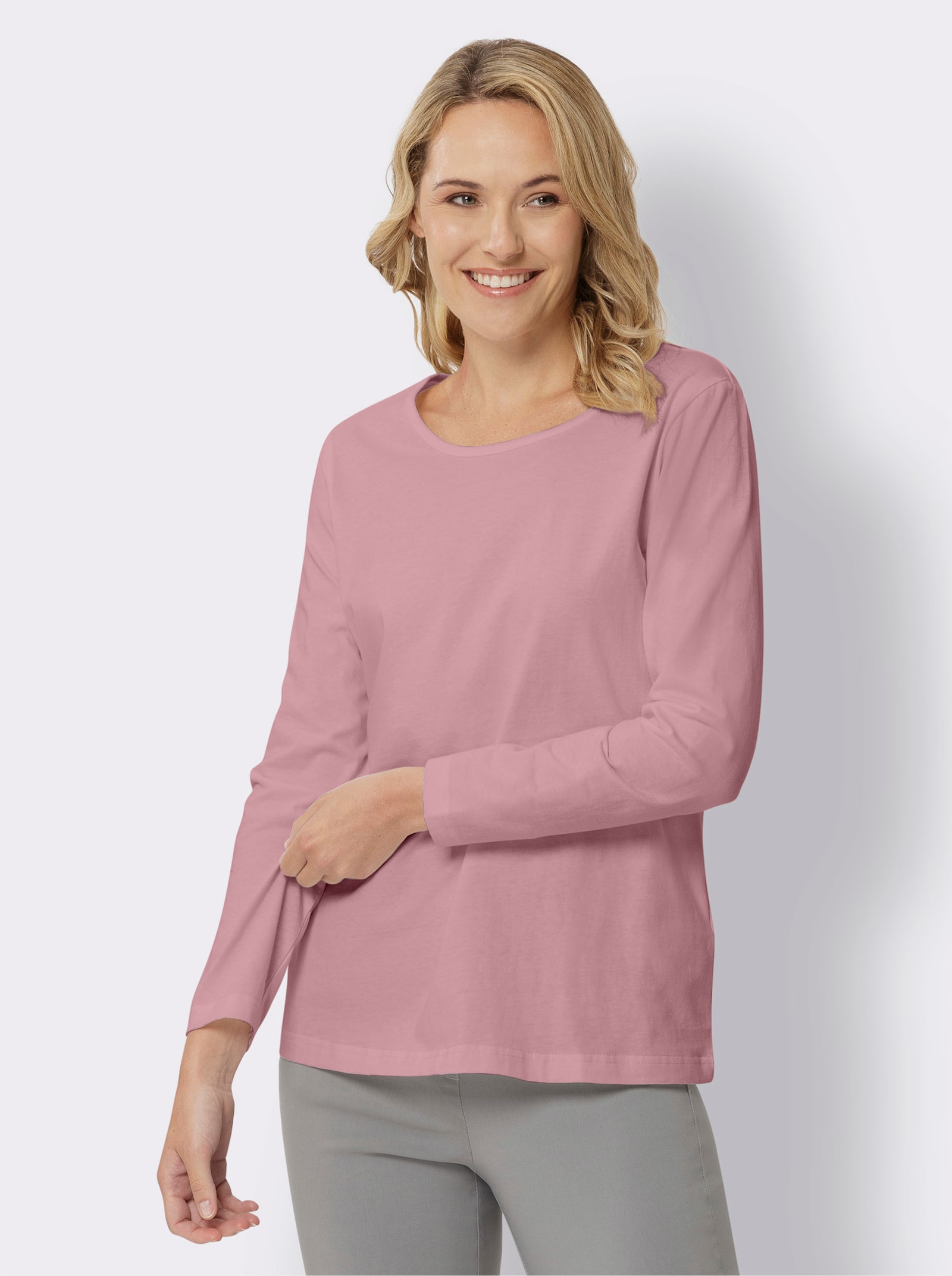 Langarmshirt in reiner Baumwolle - hortensie