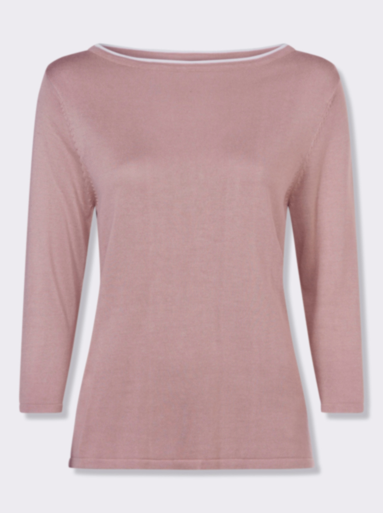 3/4 Arm-Pullover mit U-Boot-Ausschnitt - hortensie-weiss