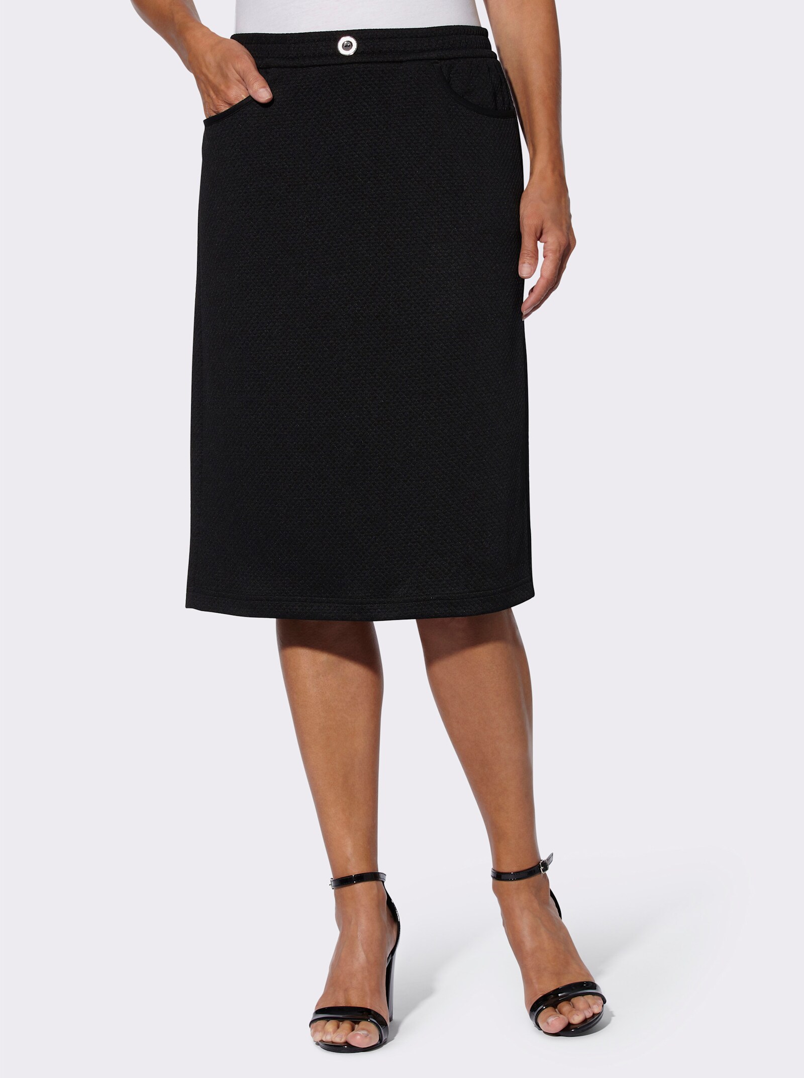 Schlupfrock in strukturierter Jersey-Qualität - schwarz