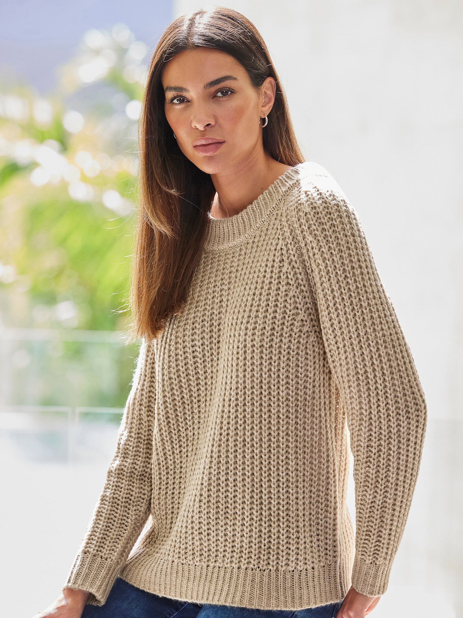 heine Strickpullover mit Glitzergarn - beige-ecru-meliert