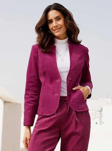 Cordblazer mit Stehkragen - malve