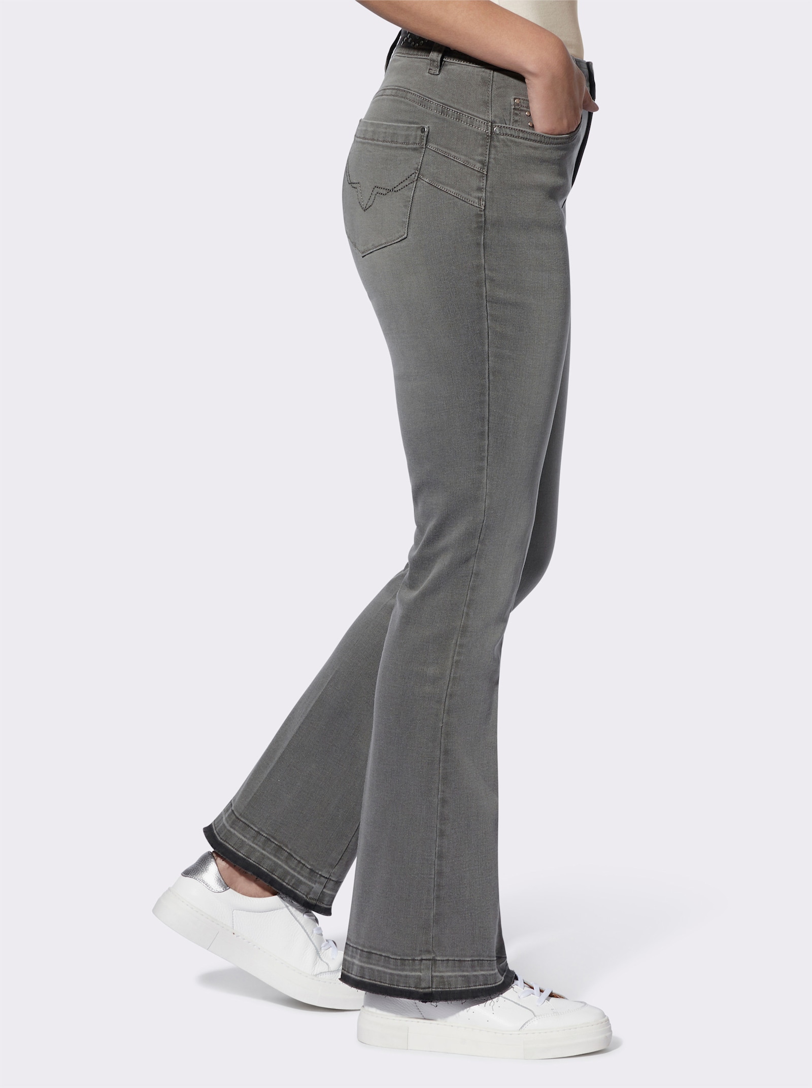 heine Jean push-up avec rivets décoratifs - gris pierre-gris-denim