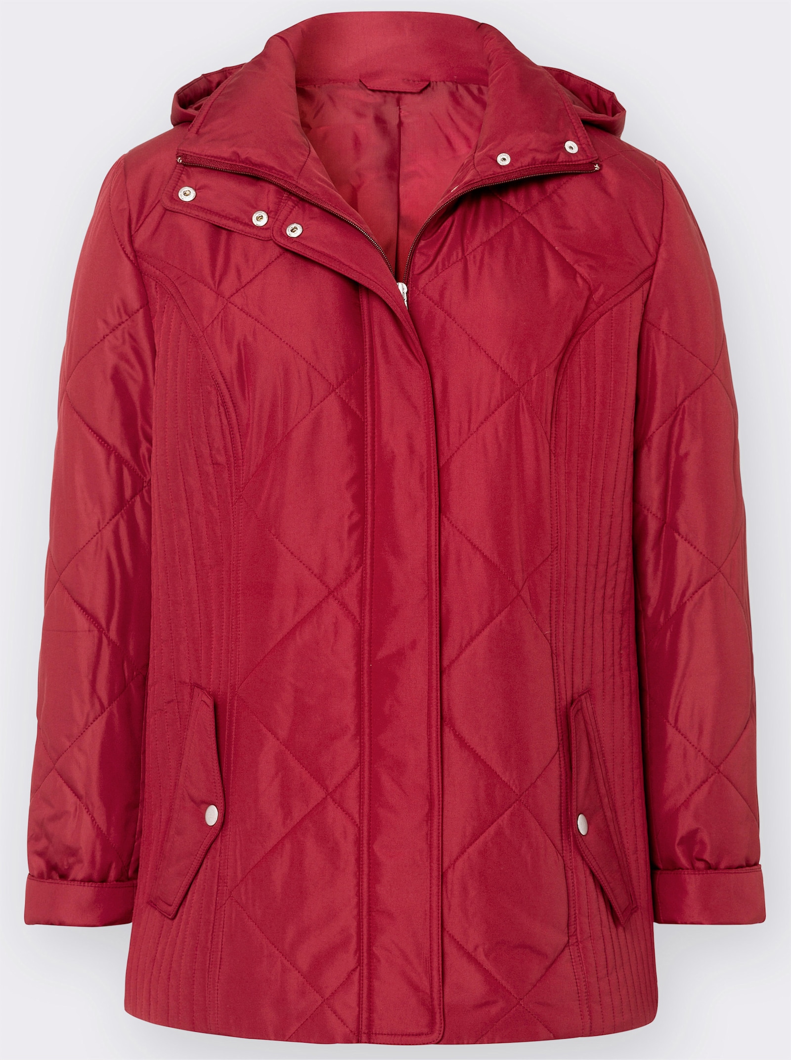 Jacke mit Rippbündchen als Windschutz - rot
