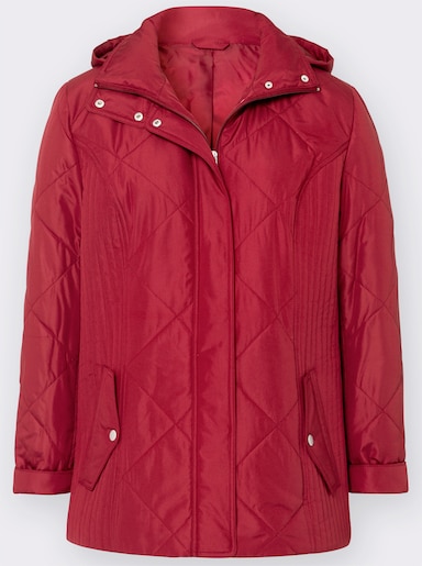Jacke mit Rippbündchen als Windschutz - rot