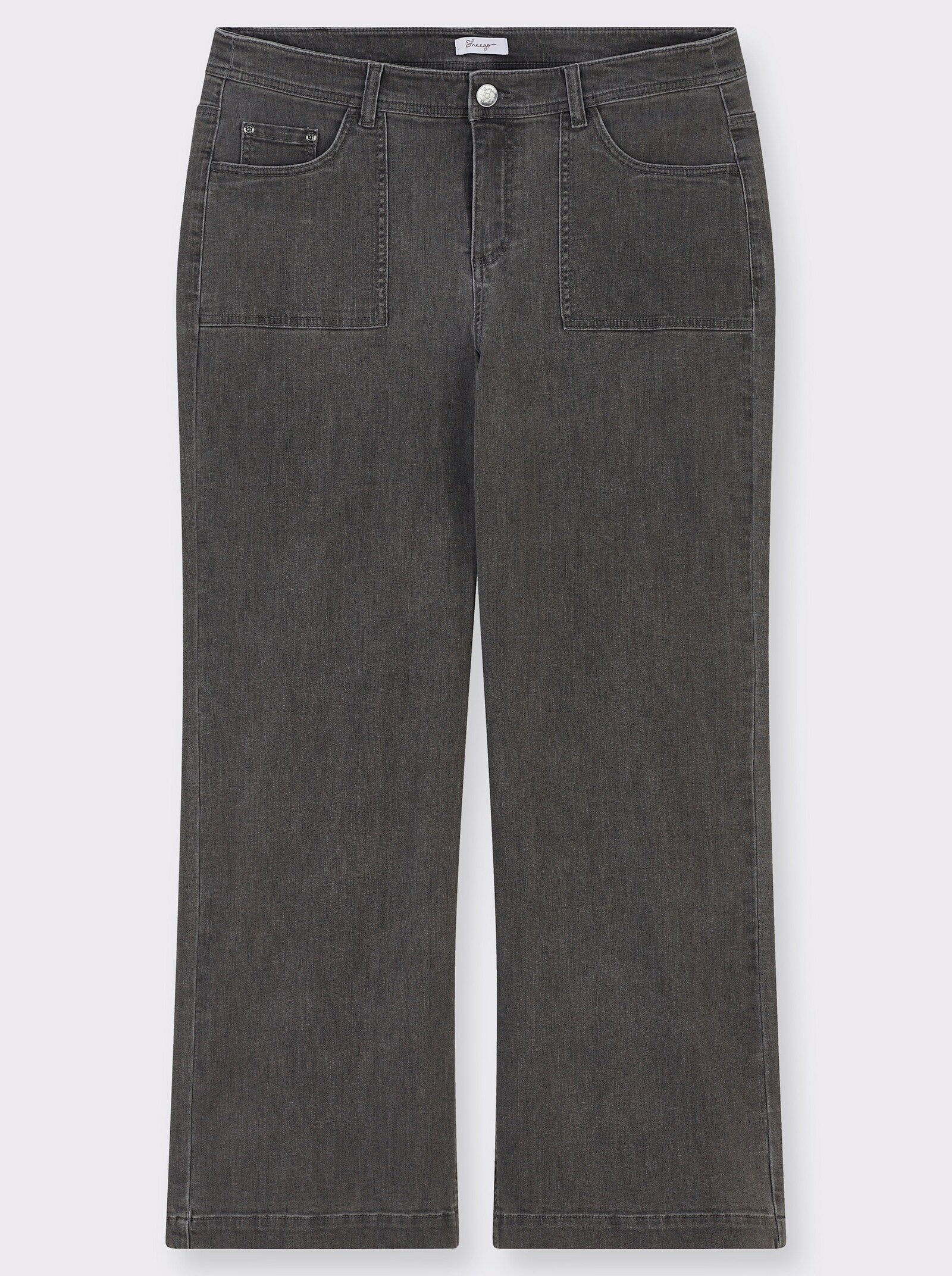 sheego Jeans in weitem Beinverlauf - grey denim