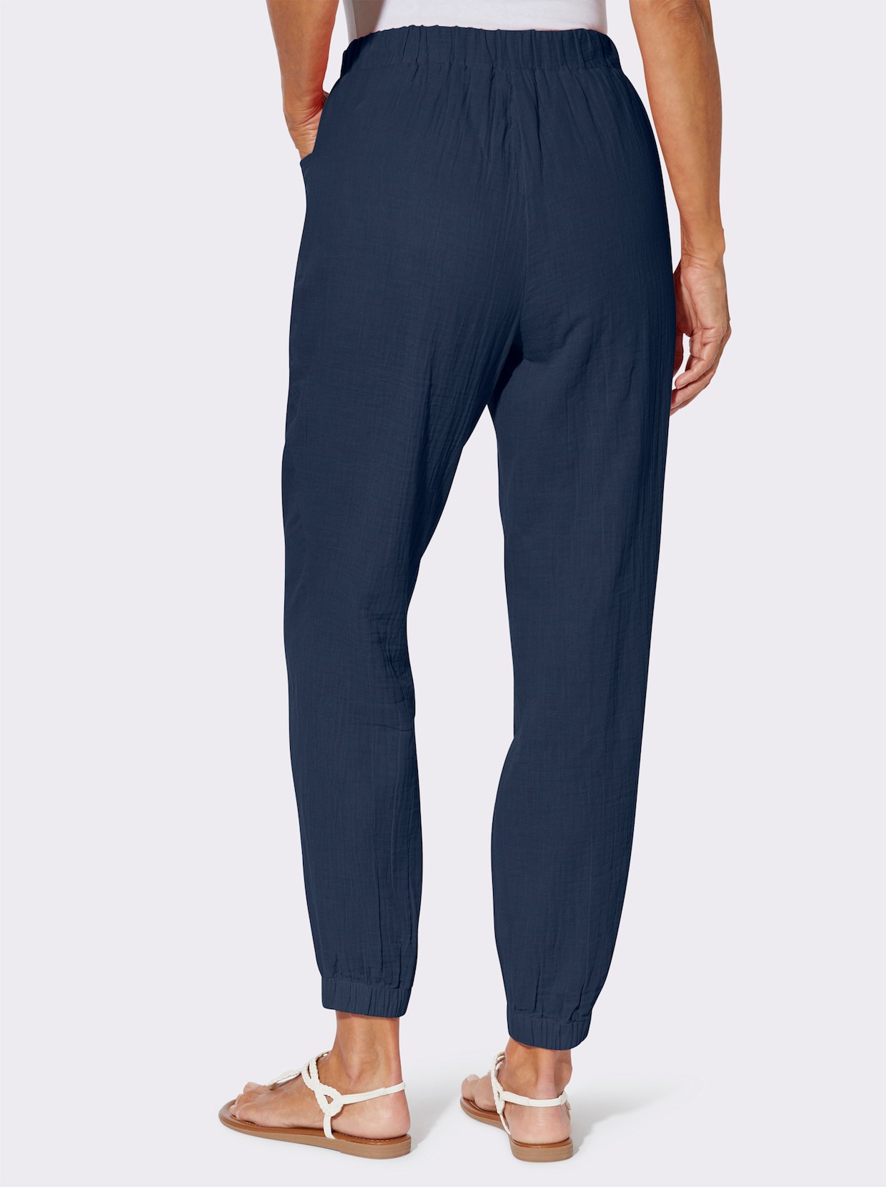 Schlupfhose in Musselin-Qualität - dunkelblau