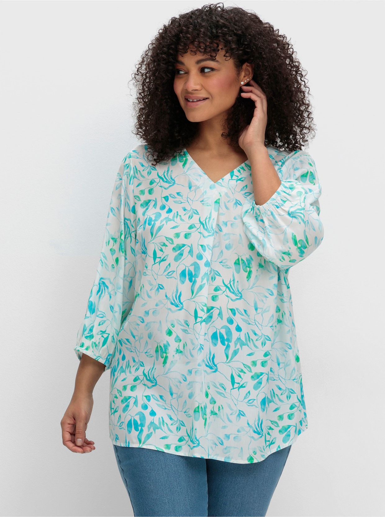 sheego Tunique - écru à motifs