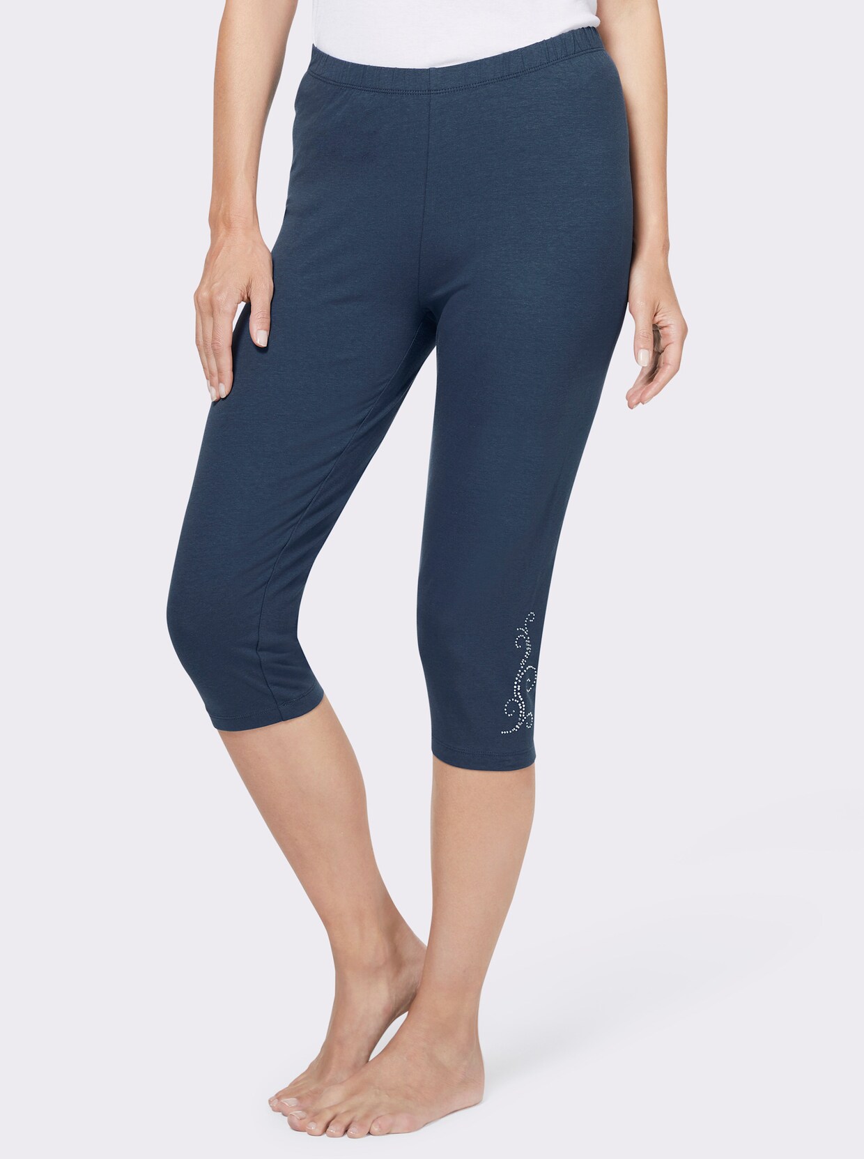 feel good Capri-legging - marine + braamrood