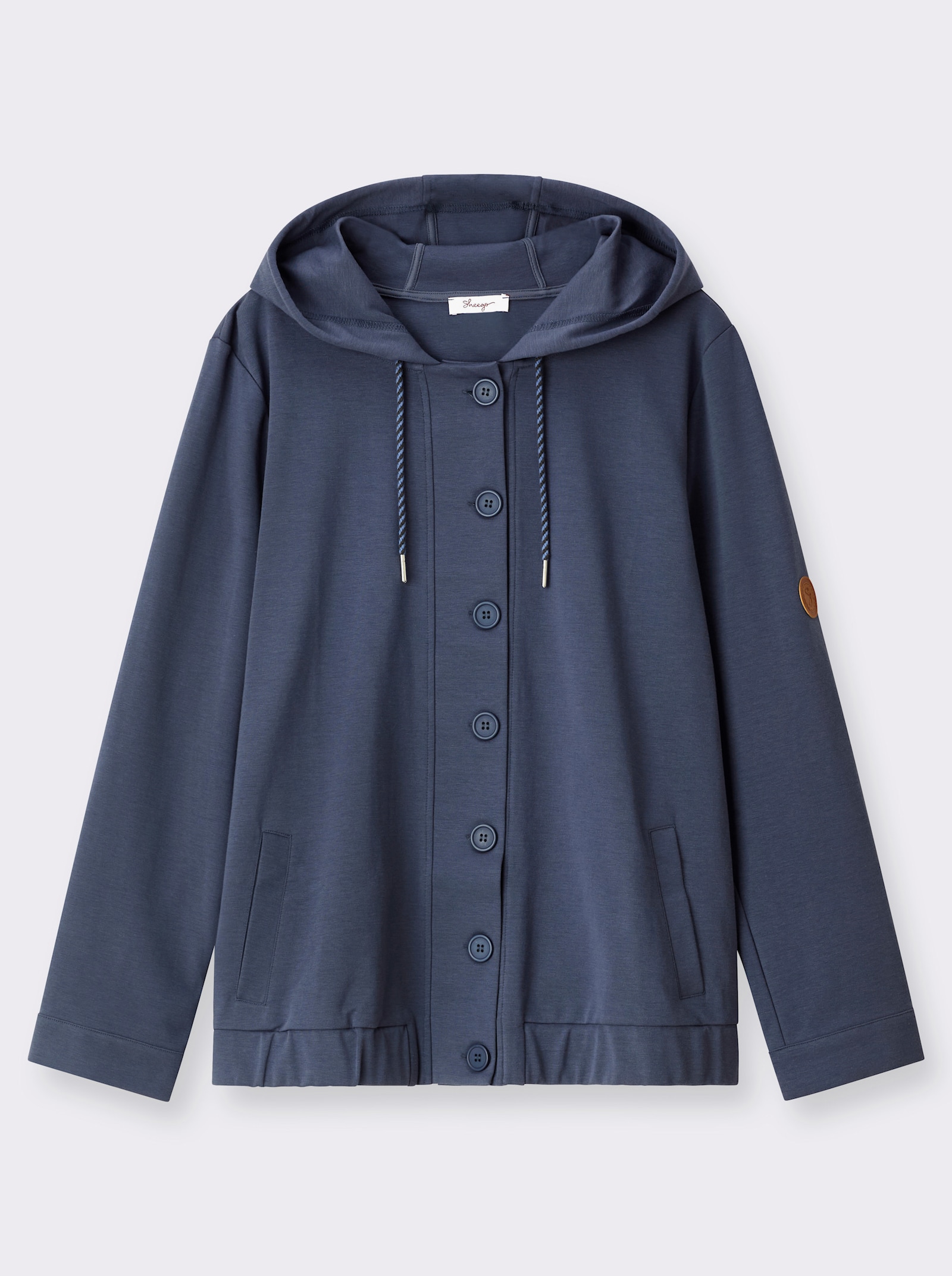 sheego Shirtjacke mit Kapuze - rauchblau