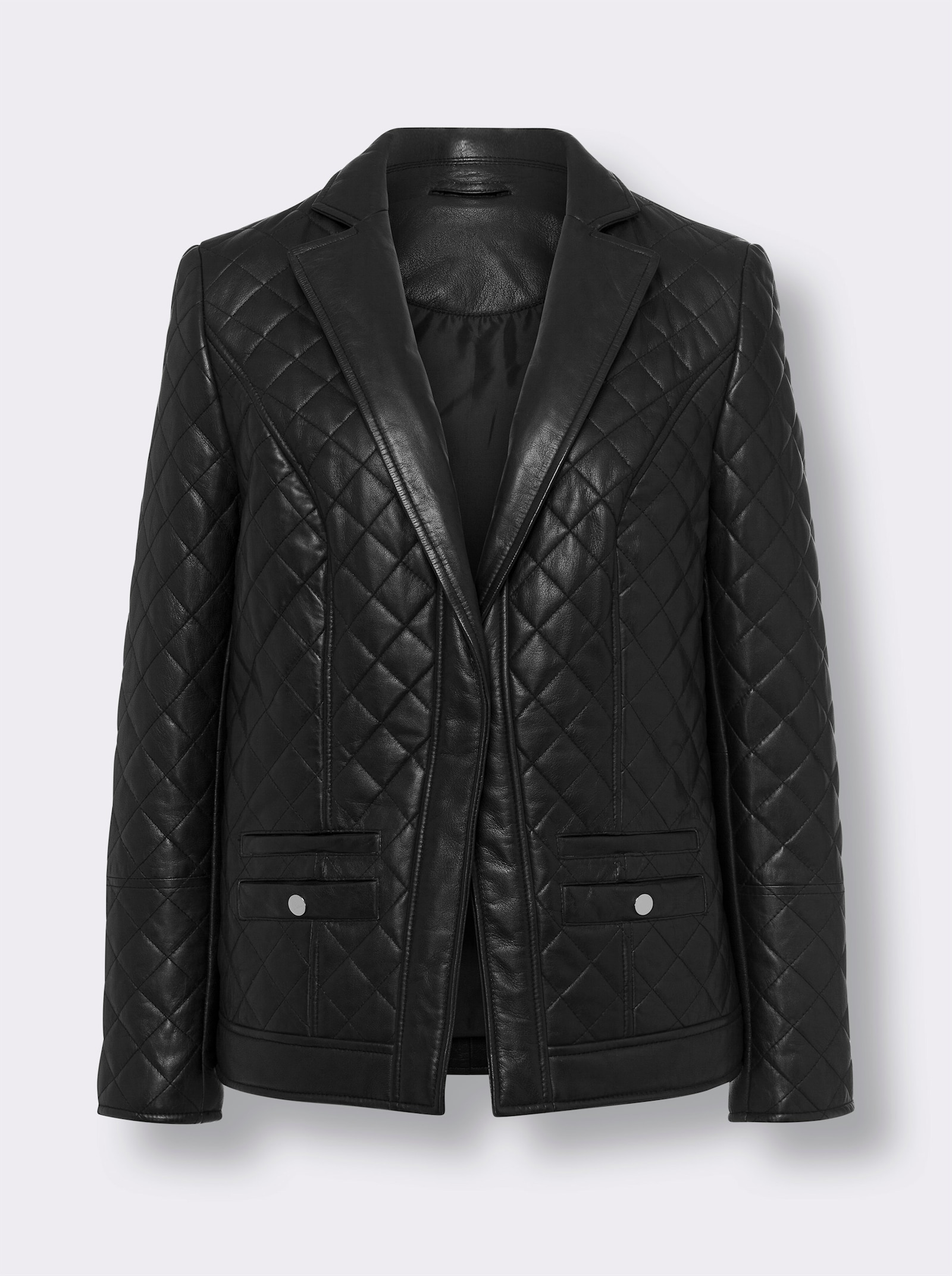 heine Lederjacke mit Steppmuster - schwarz