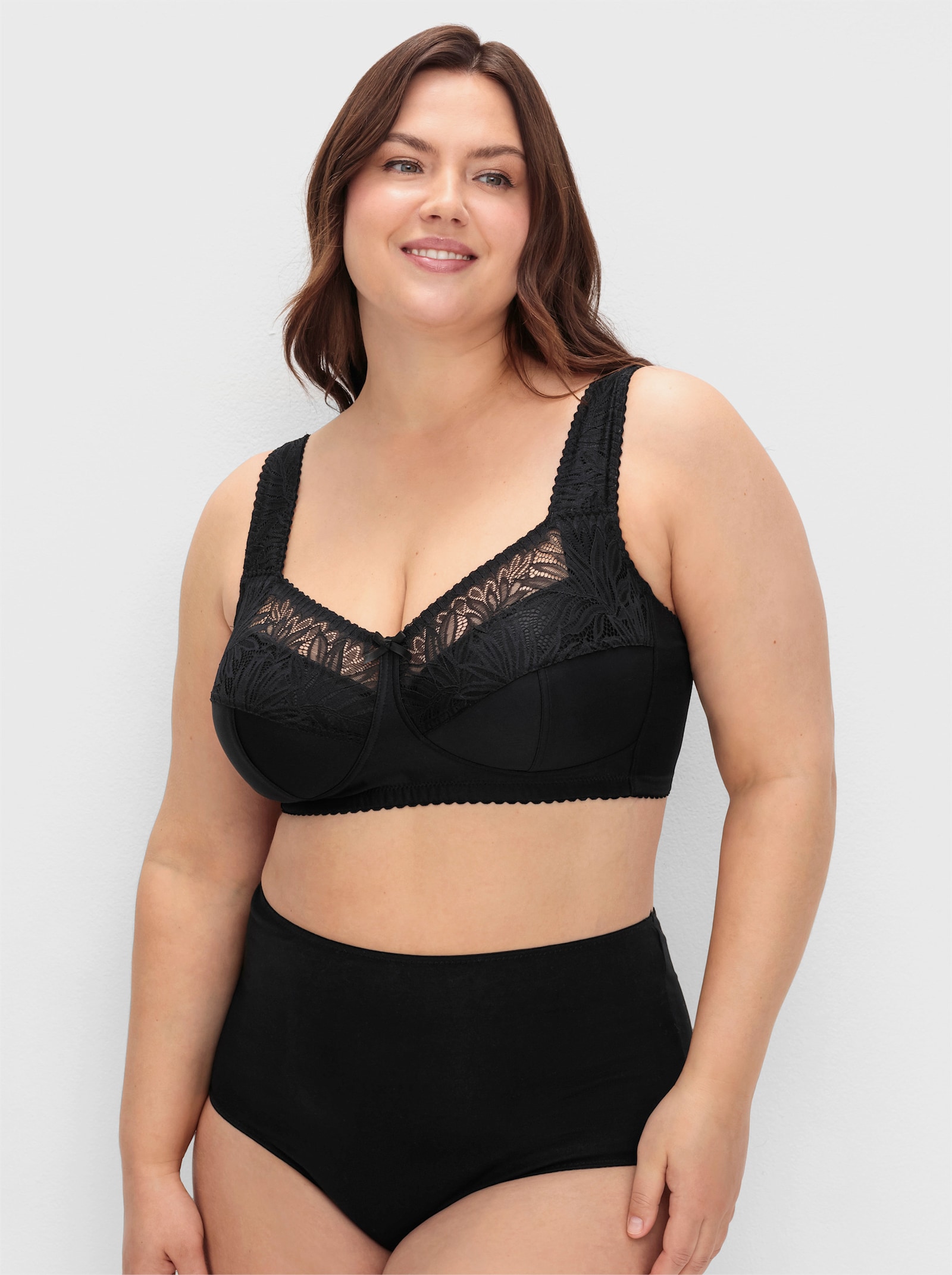 sheego Entlastungs-BH ohne Bügel - schwarz