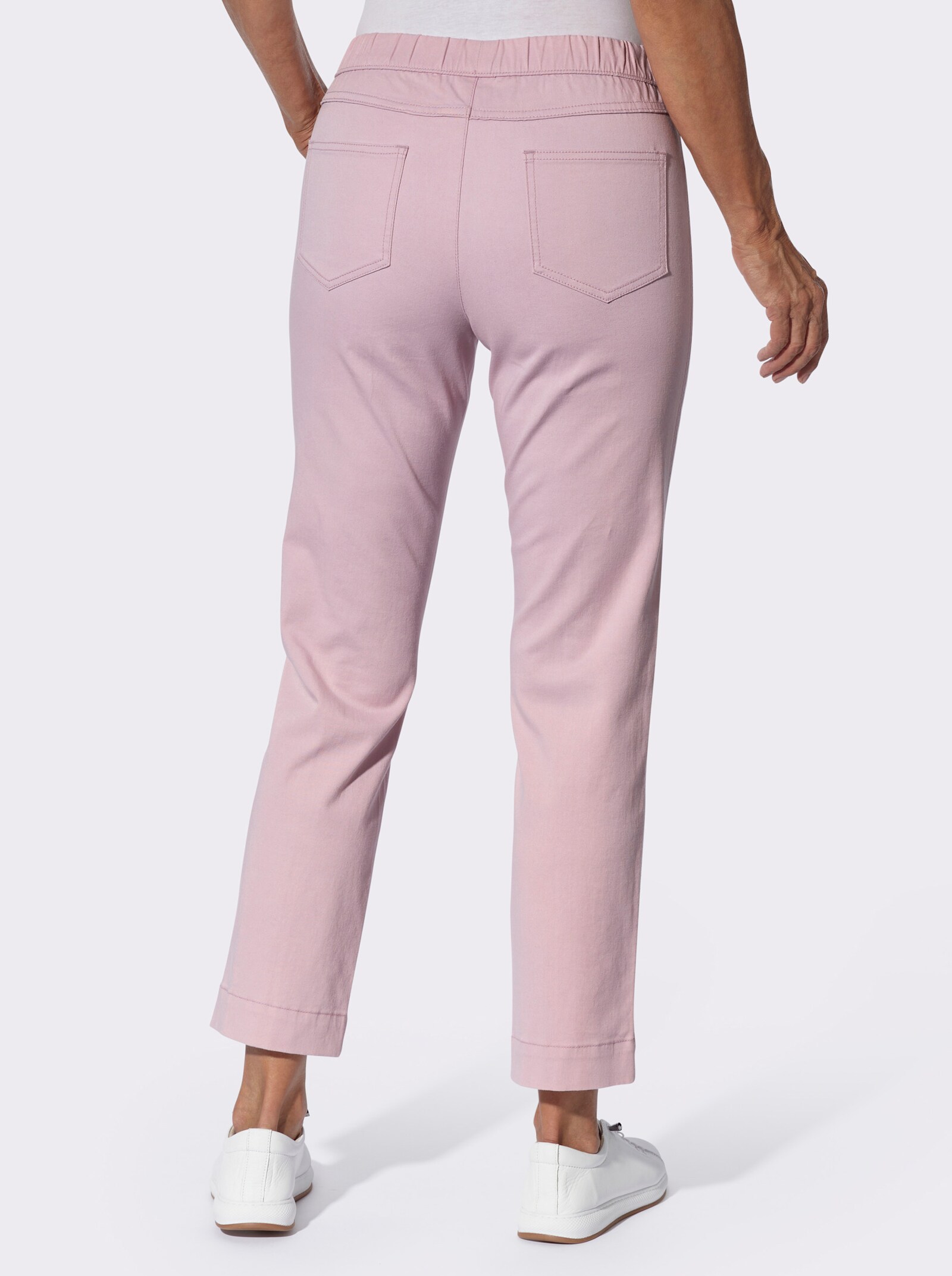 Stretch-Hose mit Teilungsnaht vorne - rosé