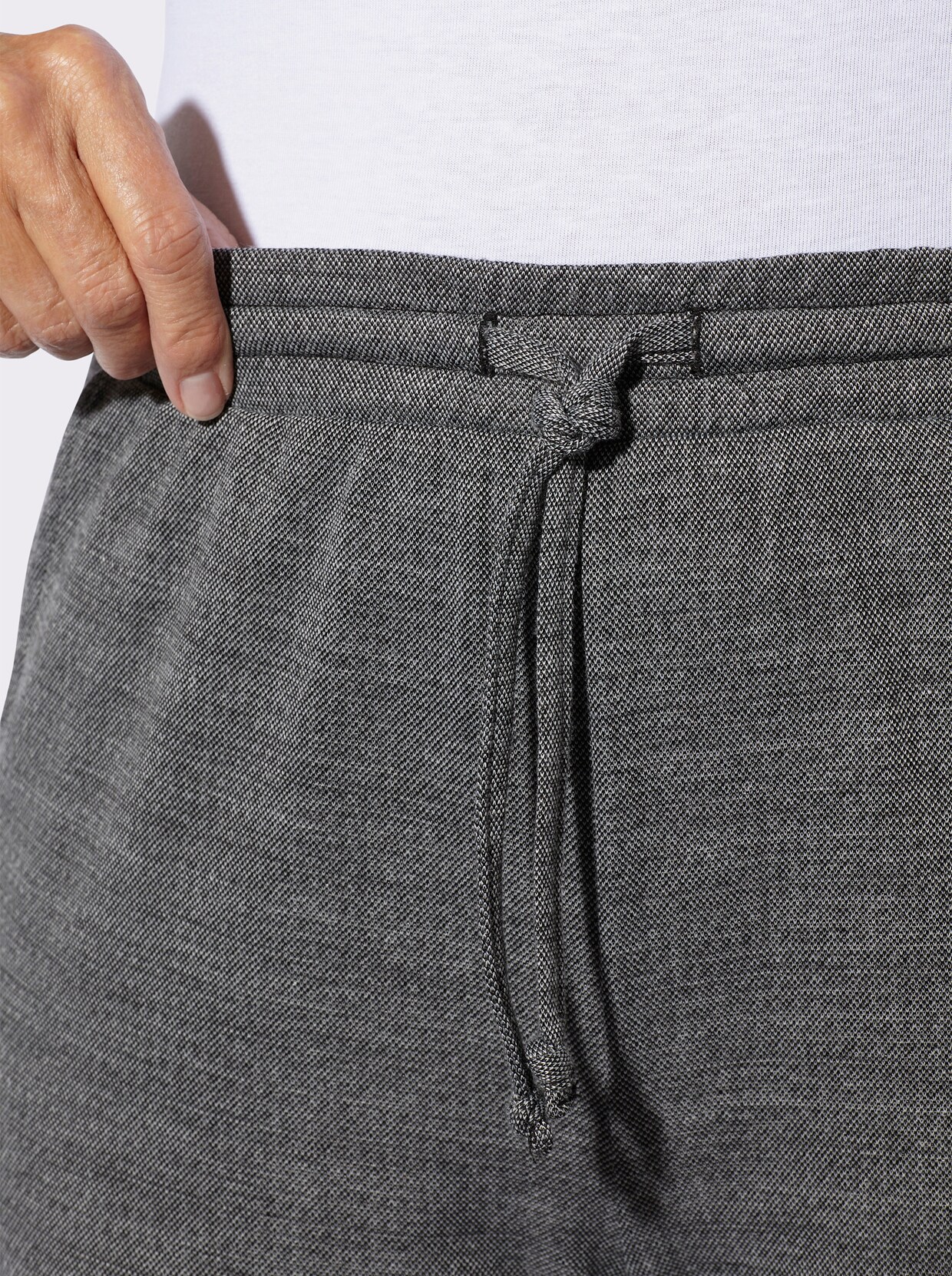 Jerseyhose - schwarz-steingrau-meliert