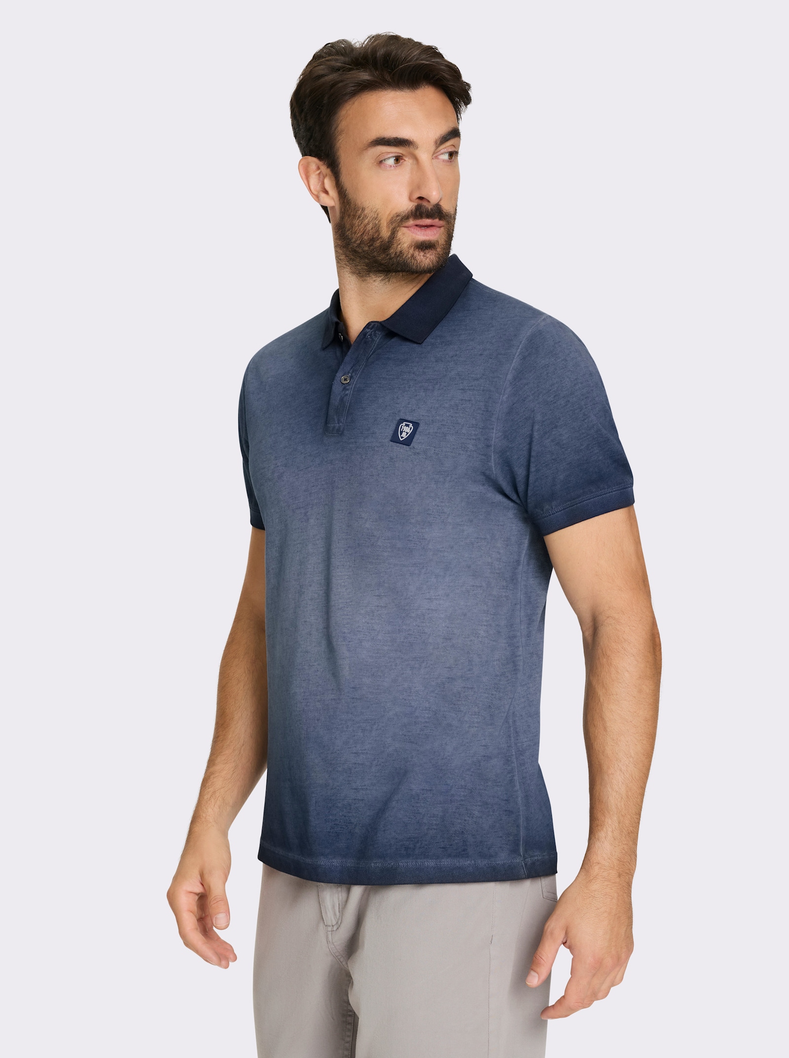 Catamaran Kurzarmshirt in verwaschener Optik - dunkelblau