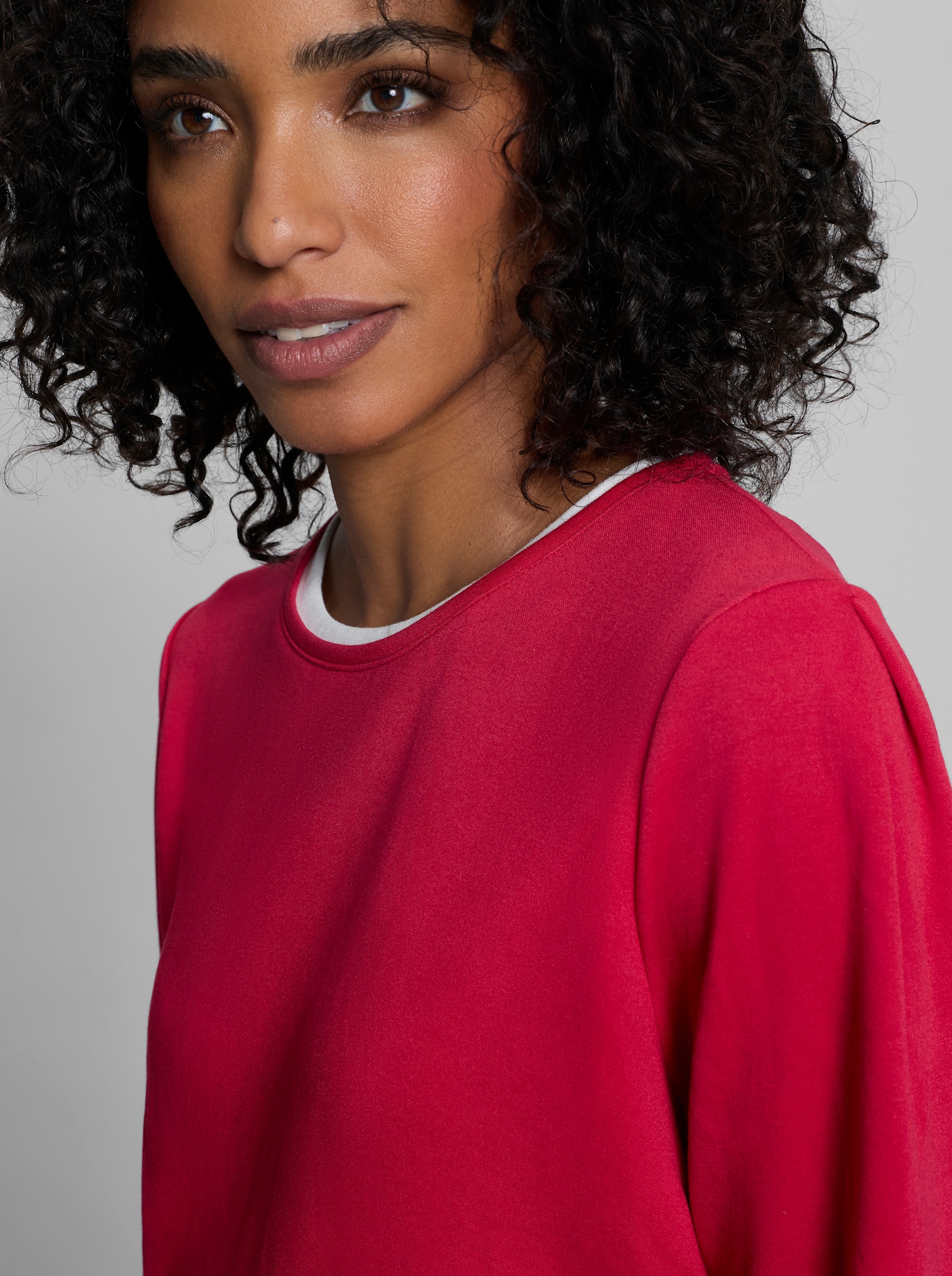 heine Langarmshirt mit Kontrast-Details - rot