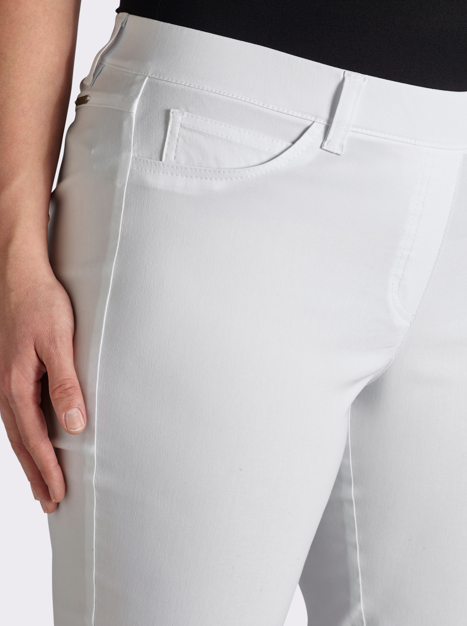 Ascari Stretch-Hose in Schlupfform, Bengalin - weiß