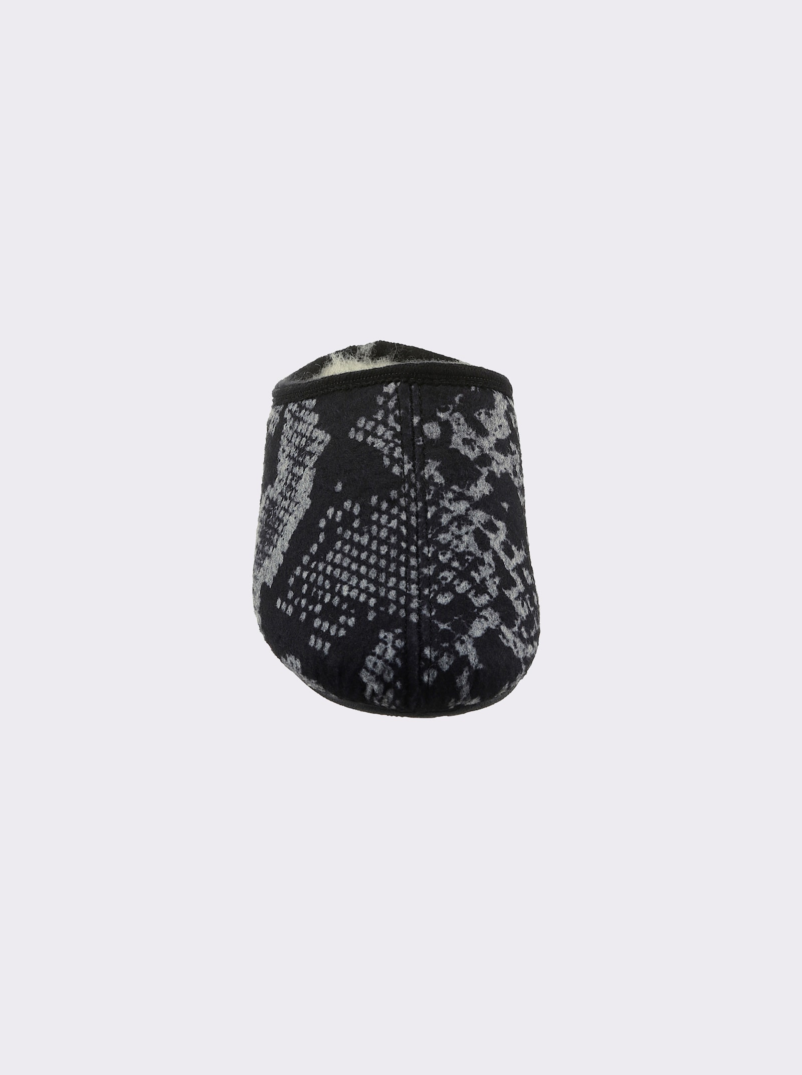 Pantoffel mit Reptil-Muster, wärmend - schwarz