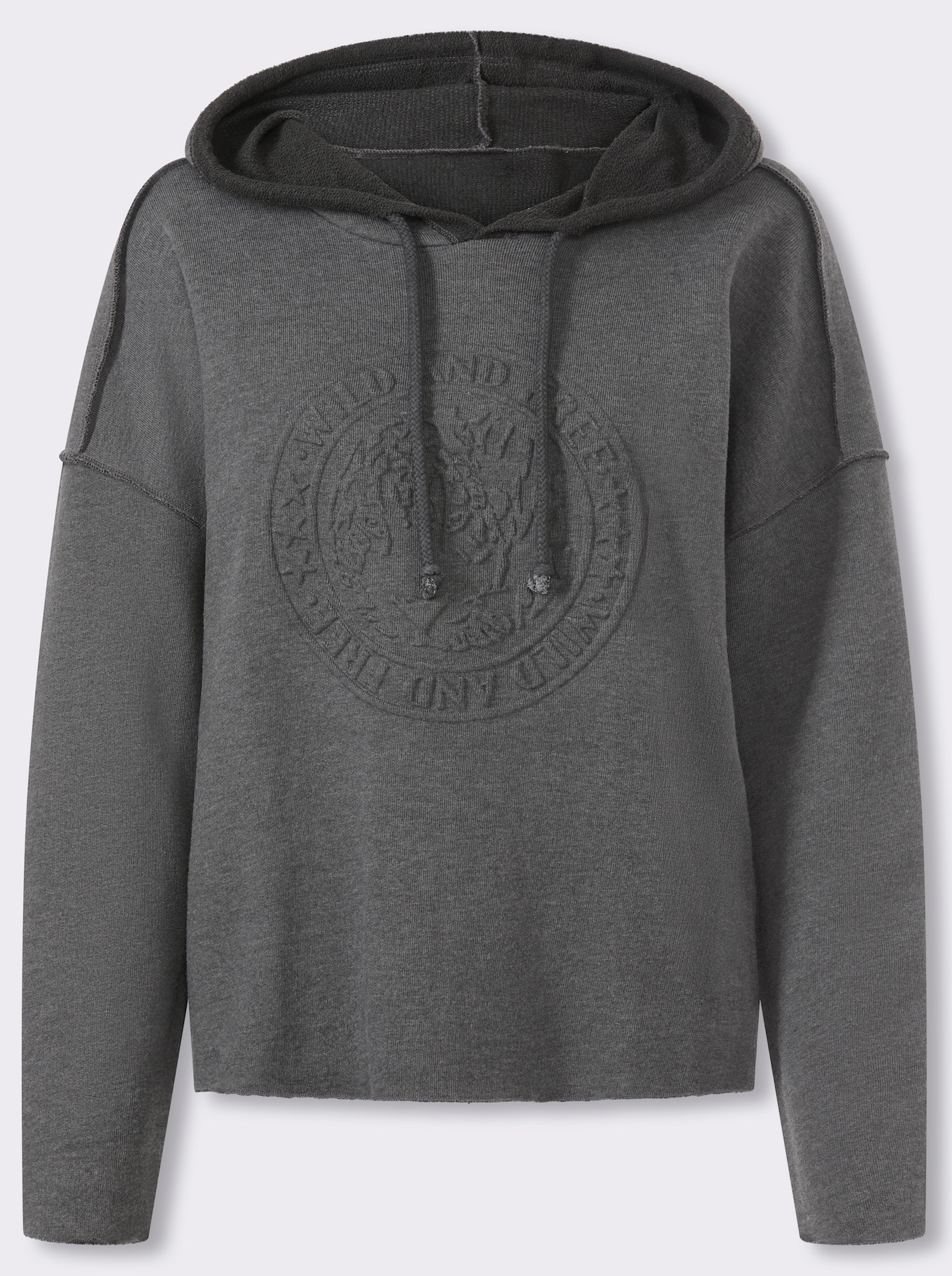 heine Kapuzensweatshirt mit Rollkanten - graphit