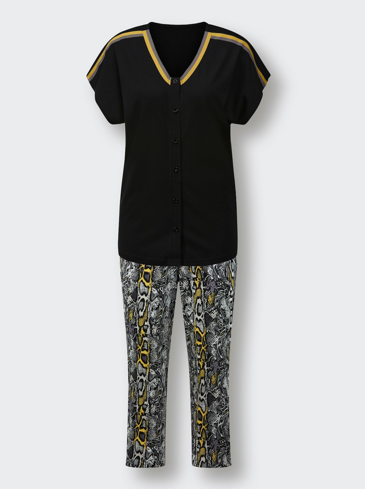 wäschepur Pyjama - zwart/grijs geprint