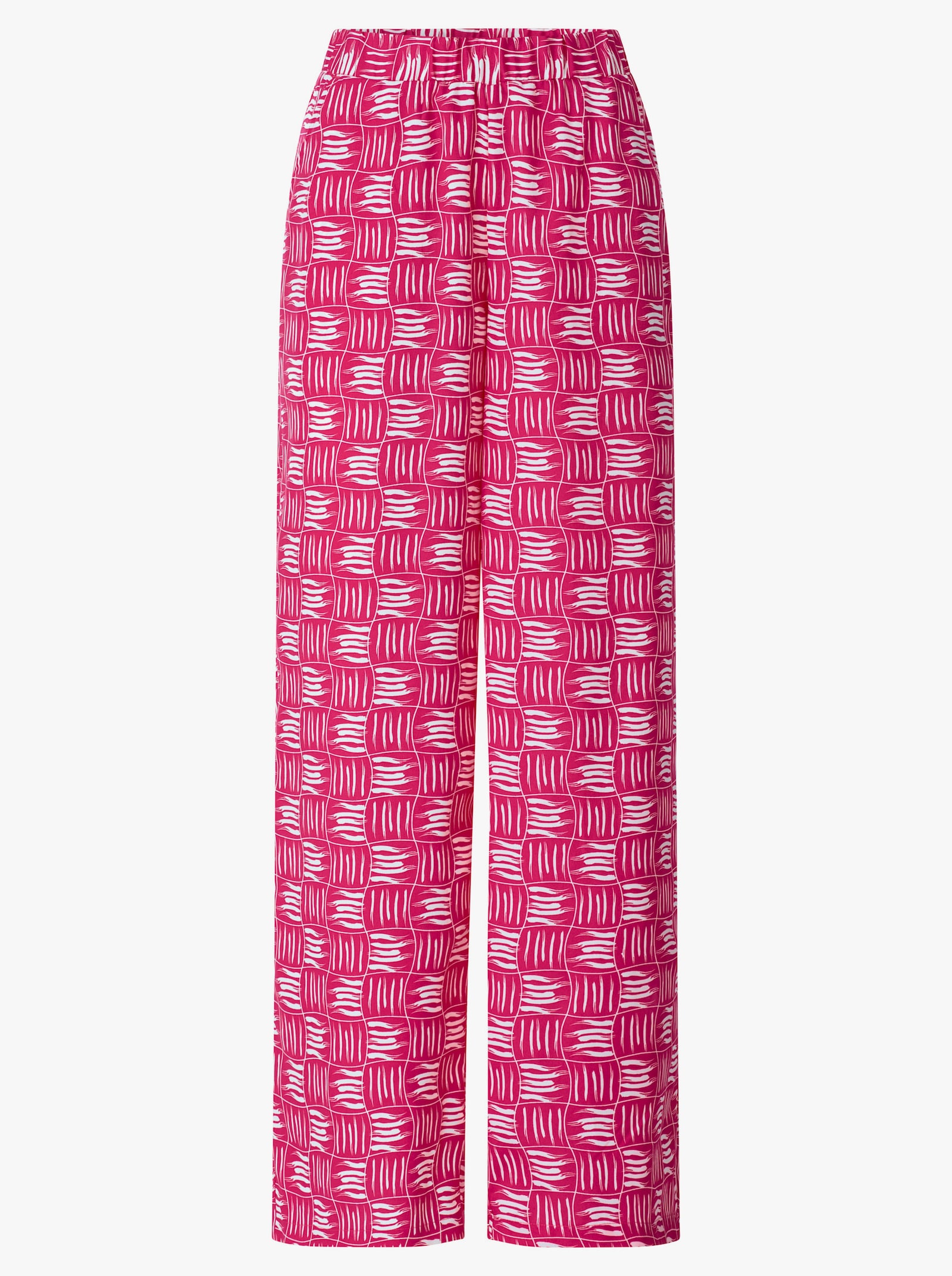 Schlupfhose mit 2 Taschen - pink-ecru-bedruckt