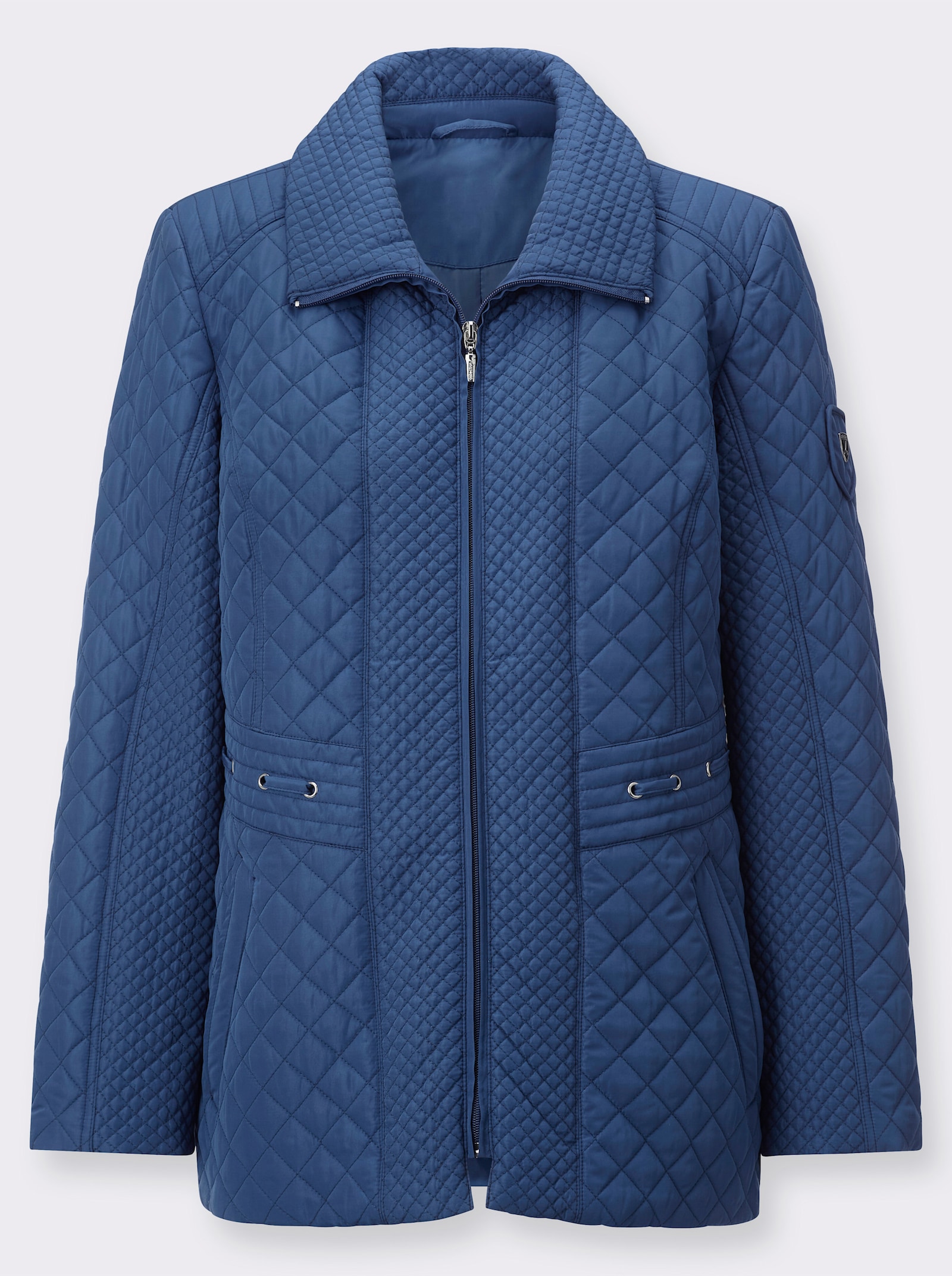Steppjacke mit Schulterpolstern - jeansblau