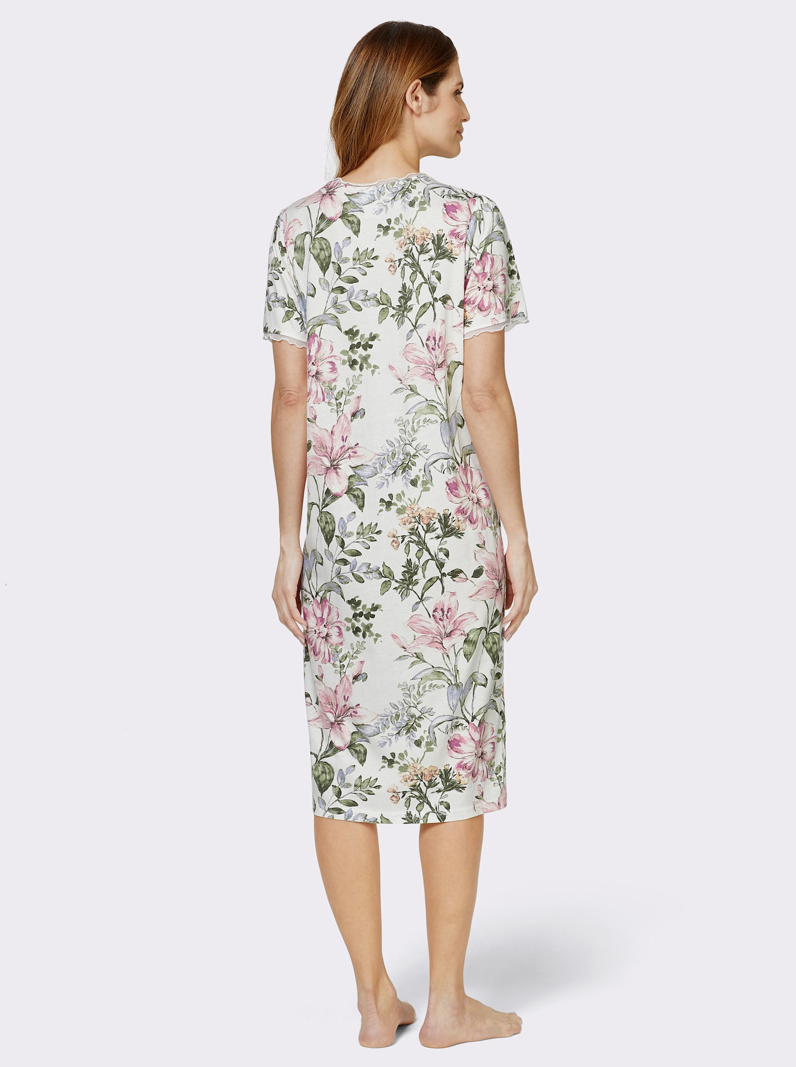 wäschepur Nachthemd im floralen Dessin - ecru-hellrosé-bedruckt