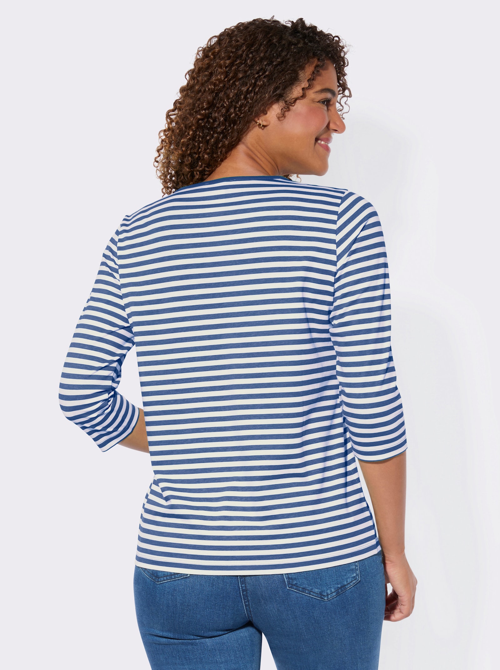 Shirt-Set mit 3/4-Ärmeln - jeansblau