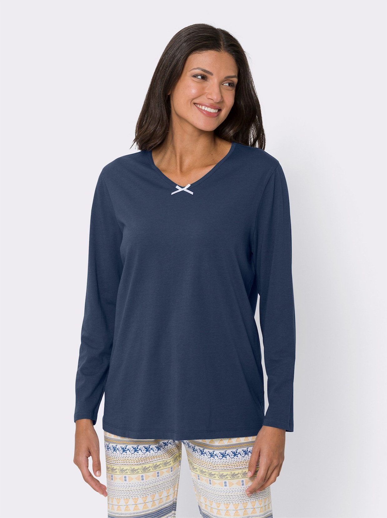 Schlafanzugshirt - jeansblau