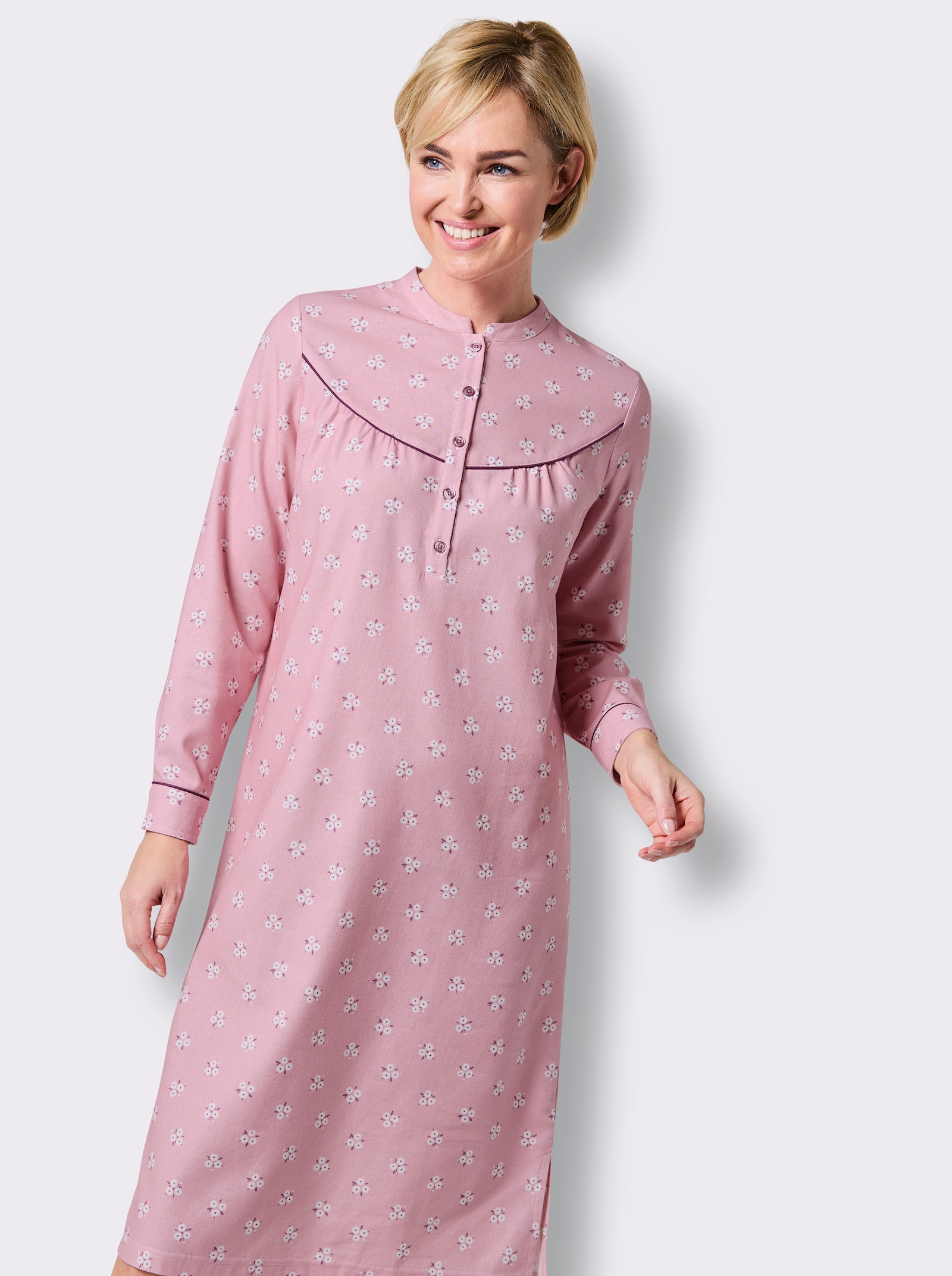 wäschepur Nachthemd im floralen Dessin - rosé-bedruckt